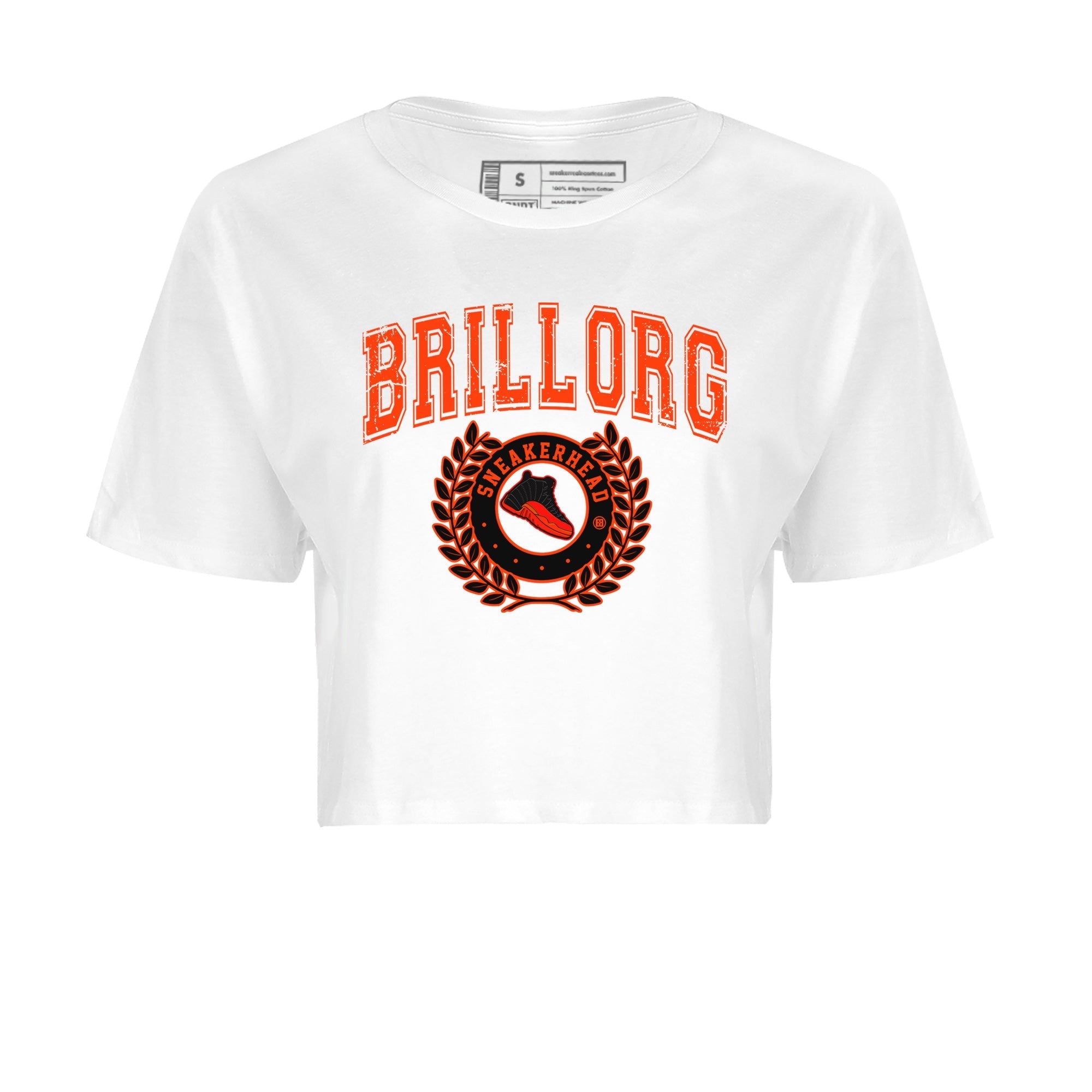 snkmatch Letter Women's Tops - Air Jordan 12 Brilliant Orange