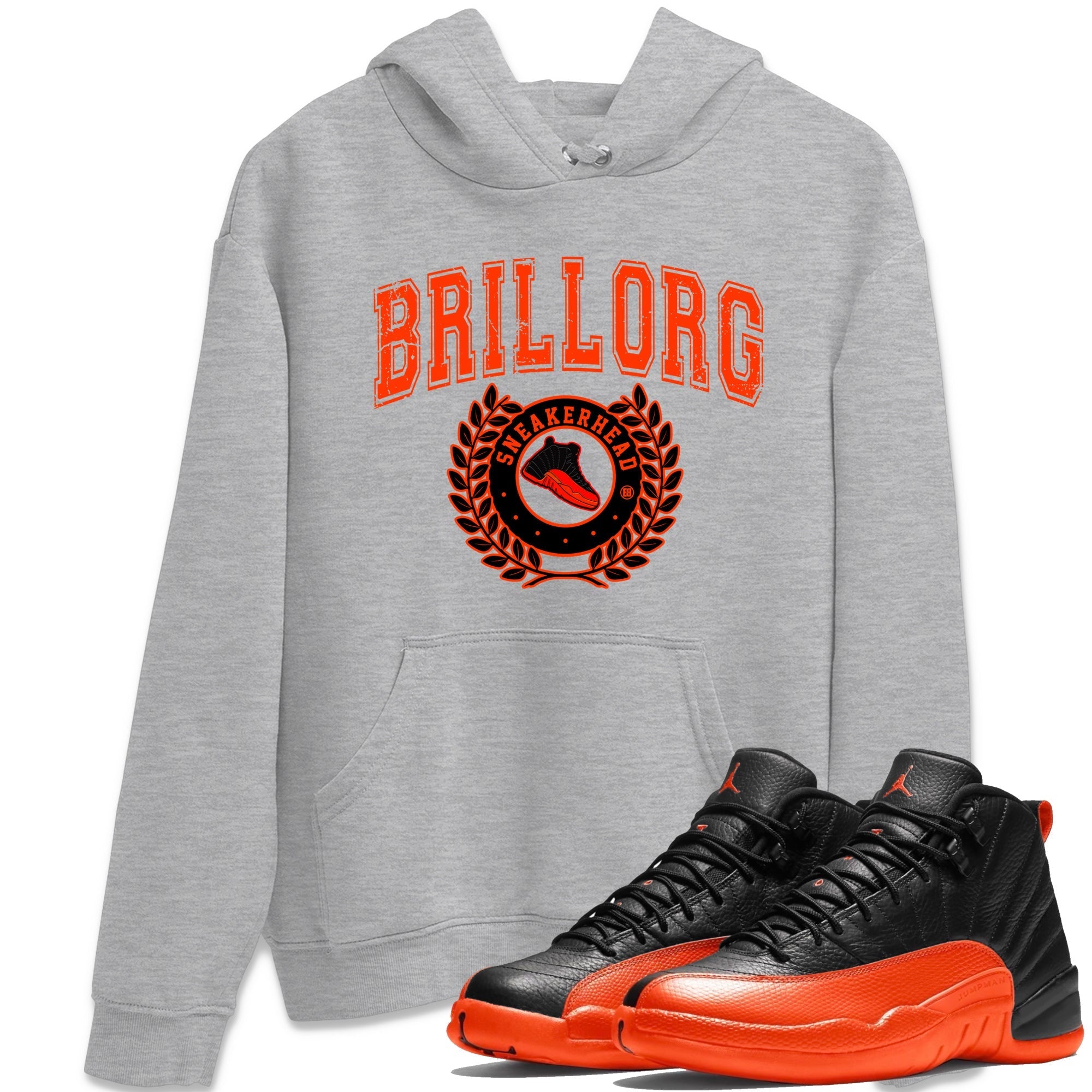 snkmatch Letter Unisex Tops - Air Jordan 12 Brilliant Orange
