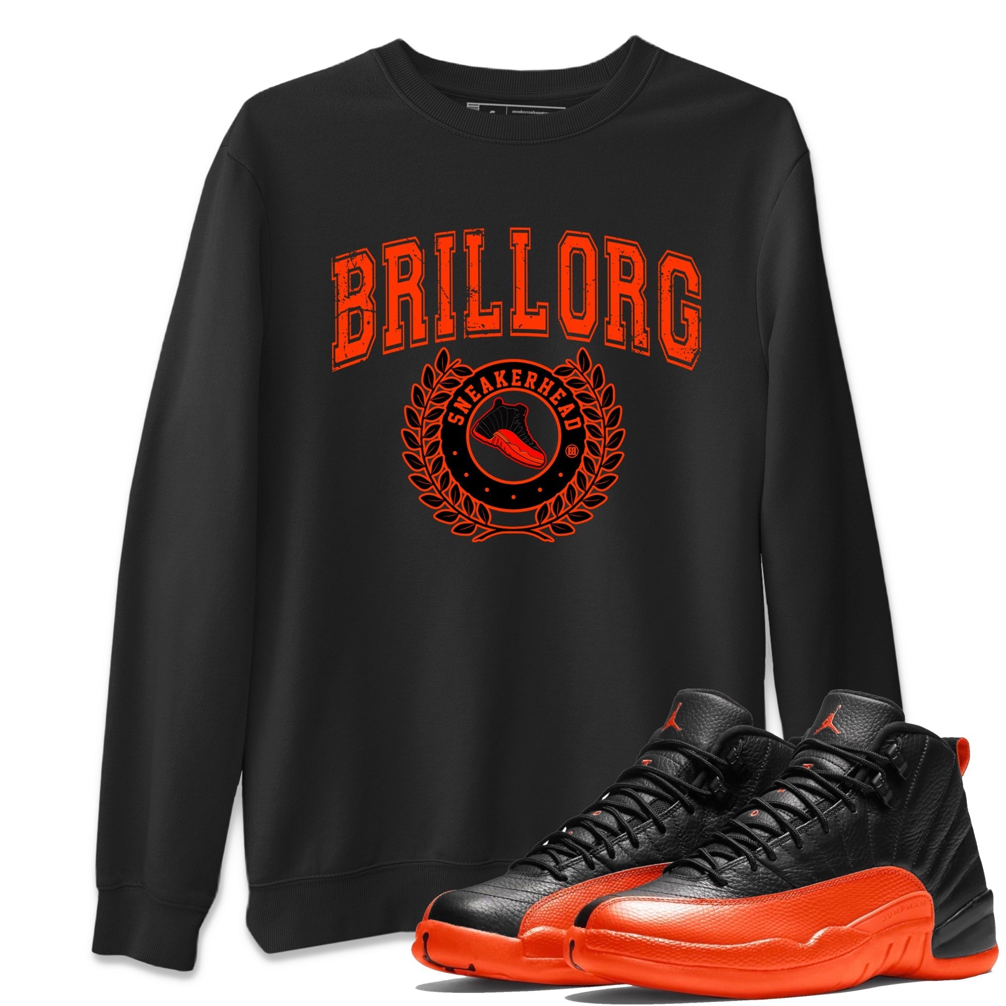 snkmatch Letter Unisex Tops - Air Jordan 12 Brilliant Orange