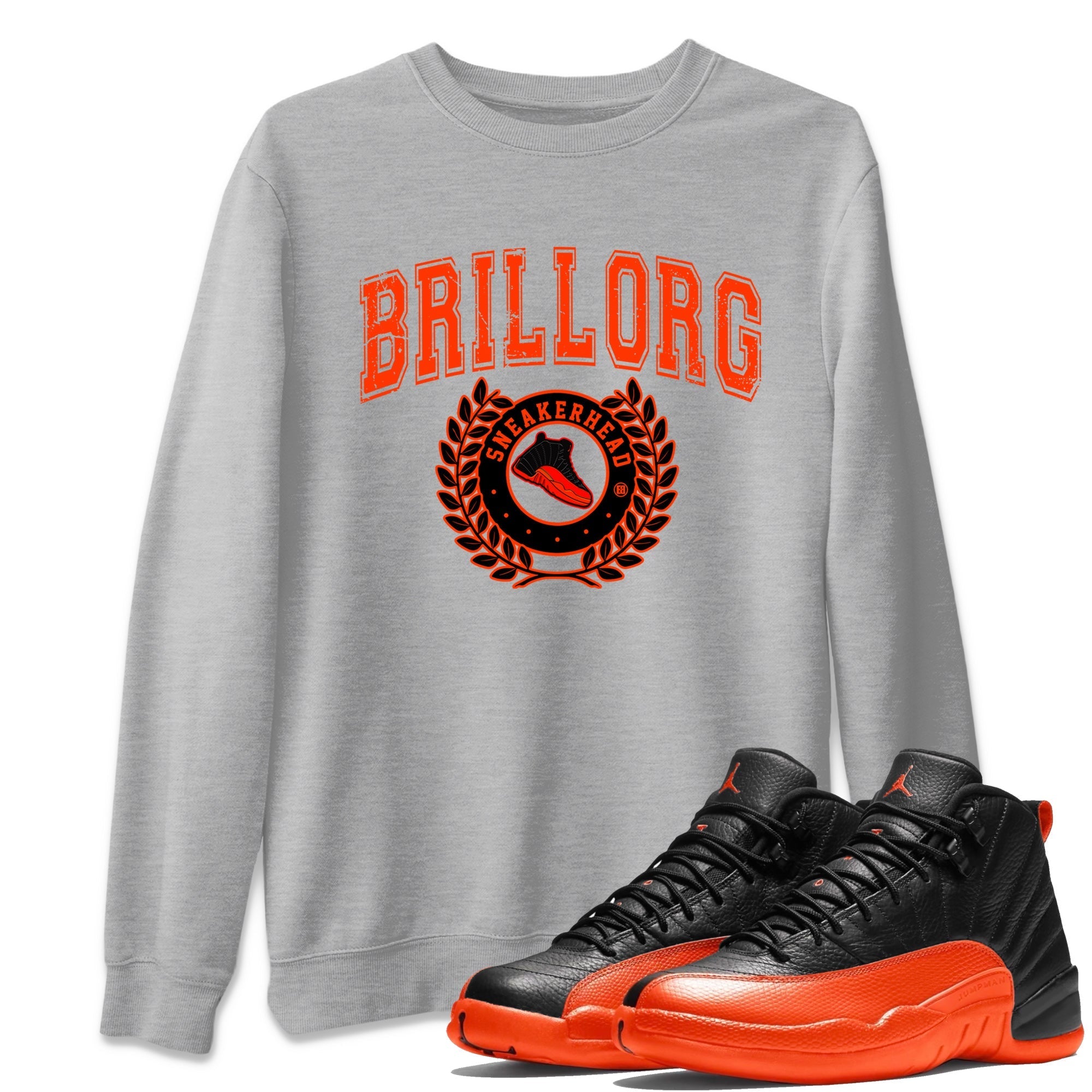 snkmatch Letter Unisex Tops - Air Jordan 12 Brilliant Orange