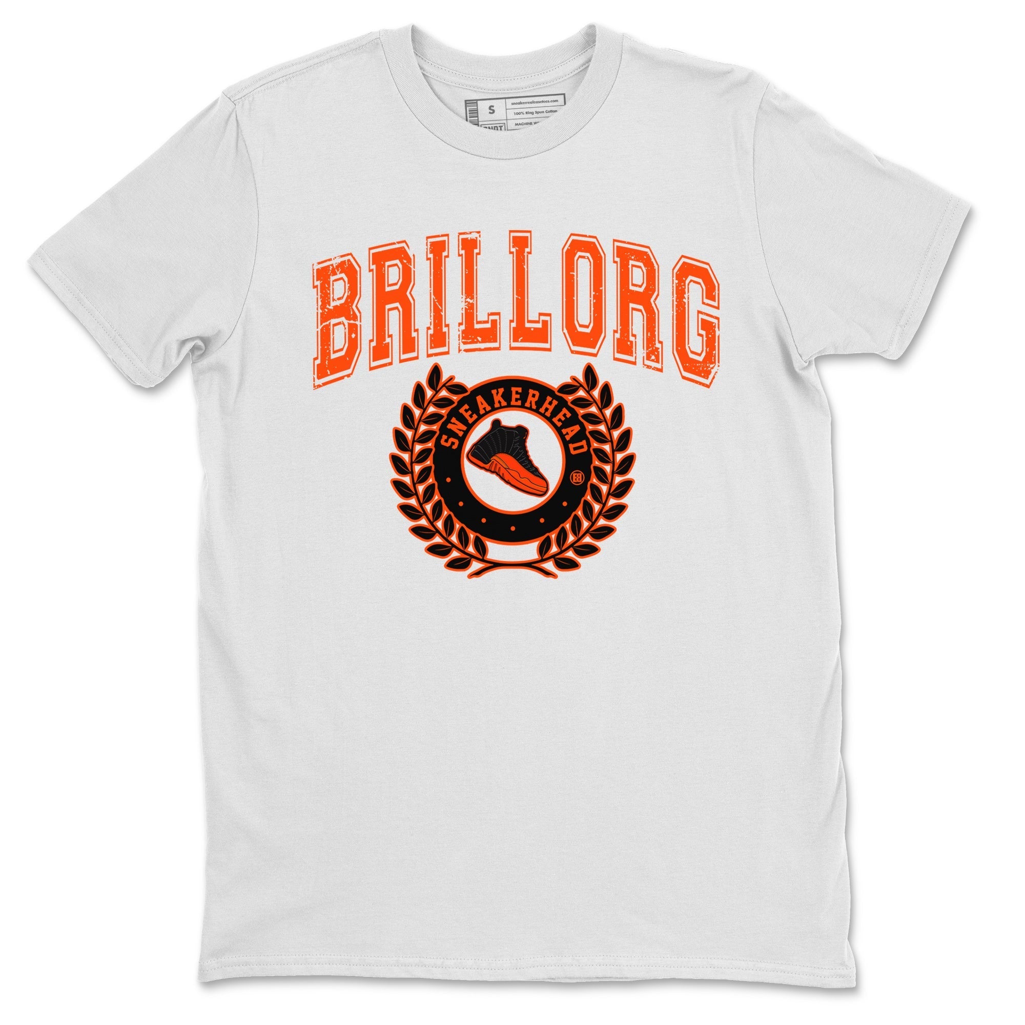 snkmatch Letter Unisex Tops - Air Jordan 12 Brilliant Orange