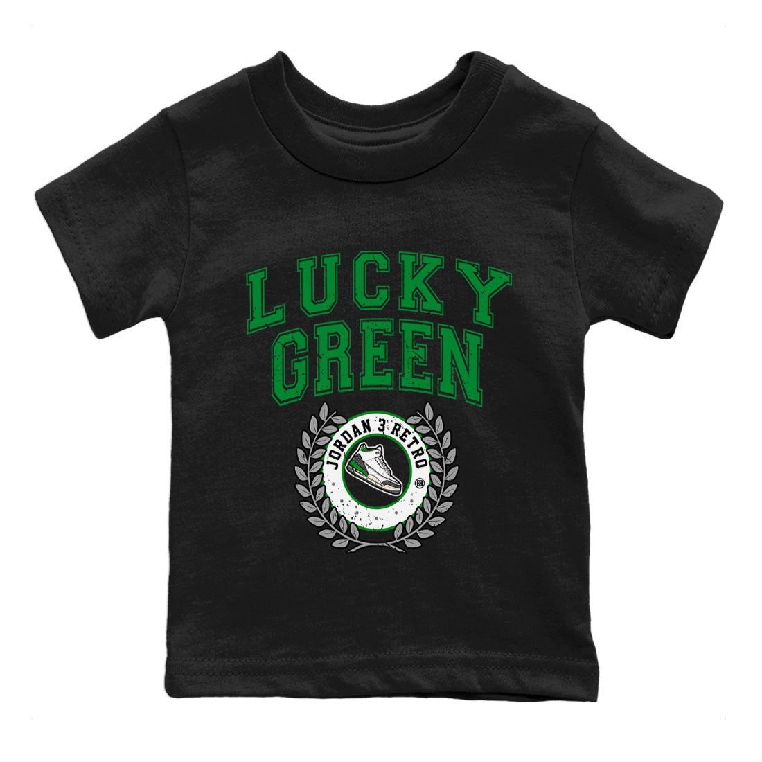 snkmatch Letter Kids Tops - Air Jordan 3 Lucky Green