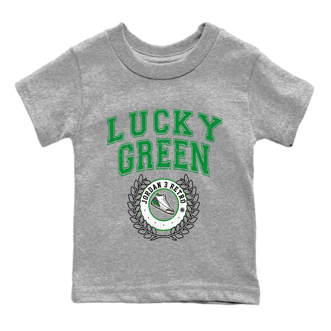 snkmatch Letter Kids Tops - Air Jordan 3 Lucky Green
