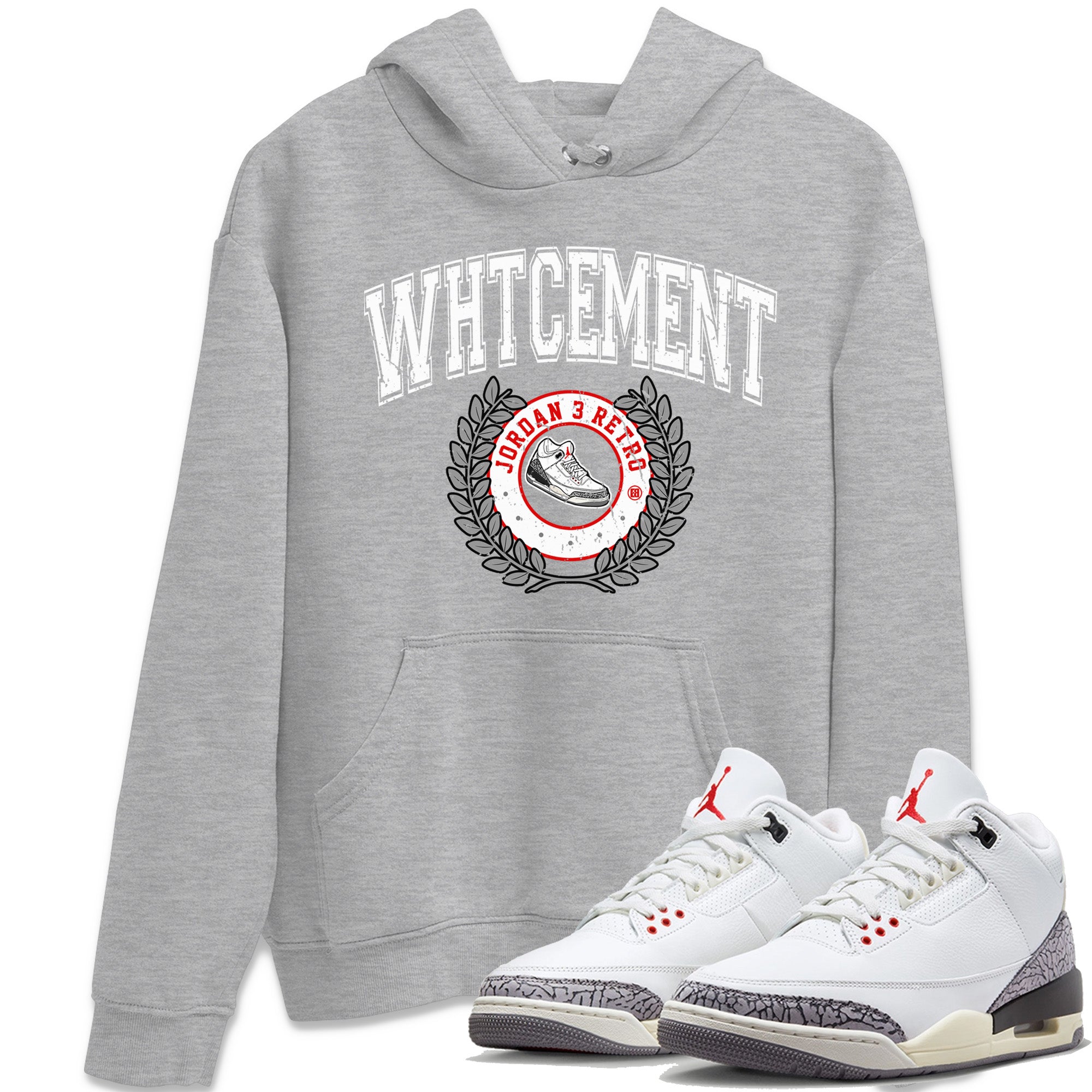 snkmatch Letter Unisex Tops - Air Jordan 3 White Cement
