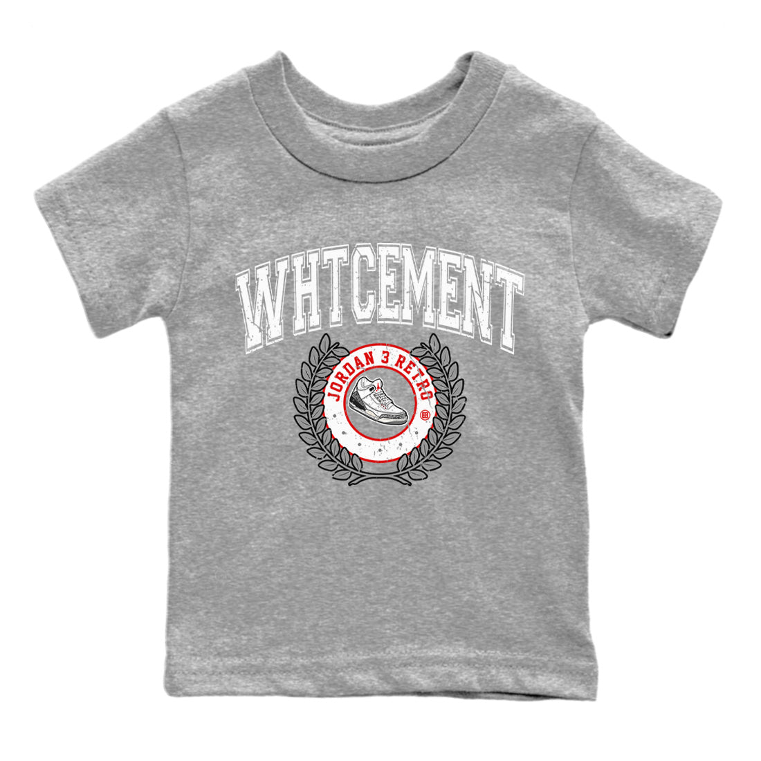 snkmatch Letter Kids Tops - Air Jordan 3 White Cement