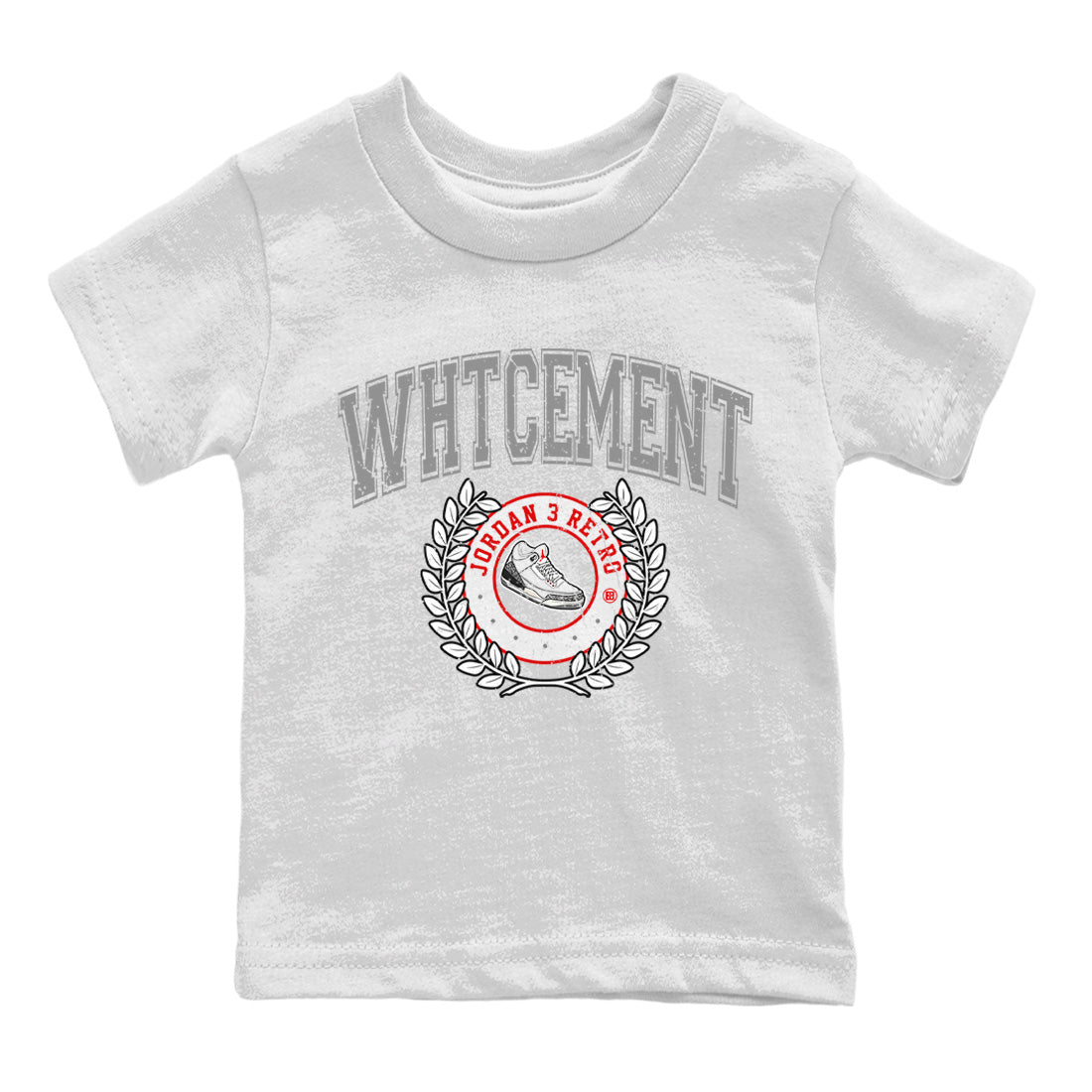 snkmatch Letter Kids Tops - Air Jordan 3 White Cement