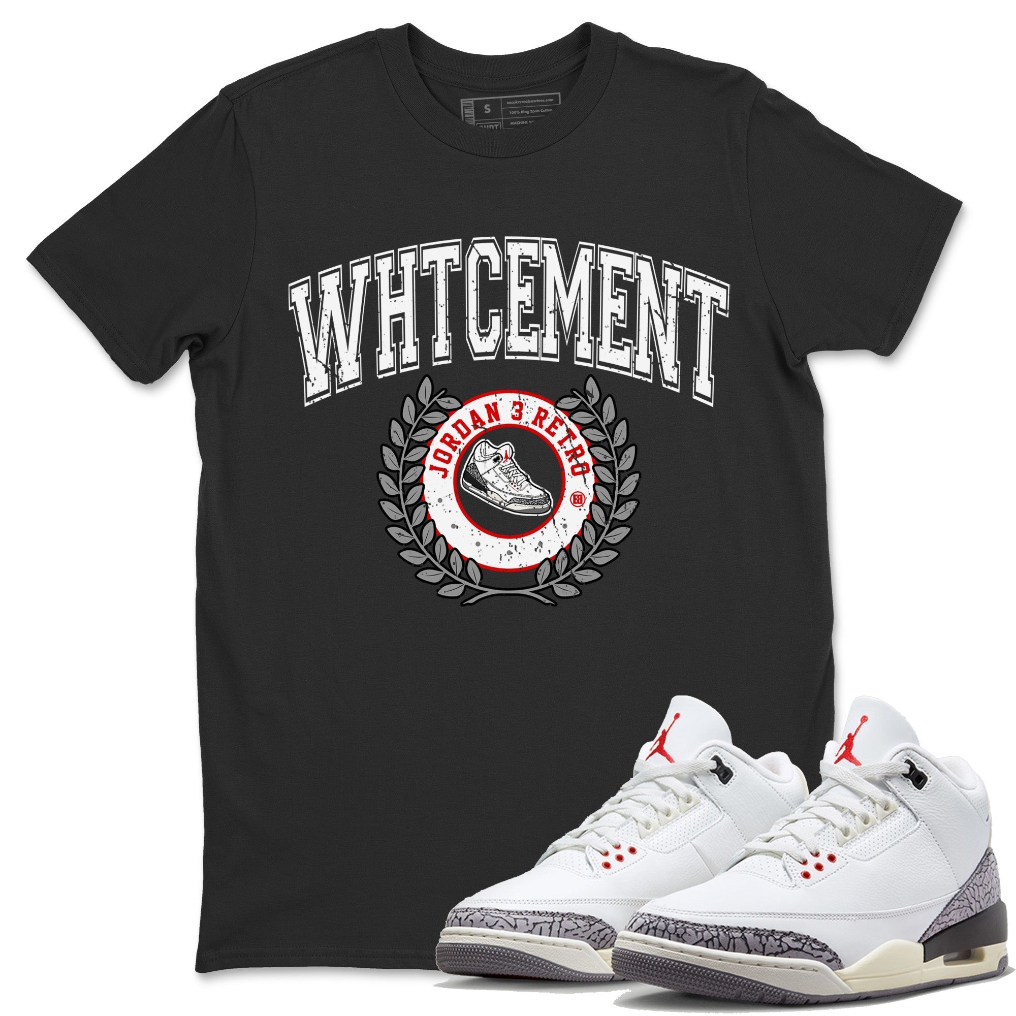 snkmatch Letter Unisex Tops - Air Jordan 3 White Cement
