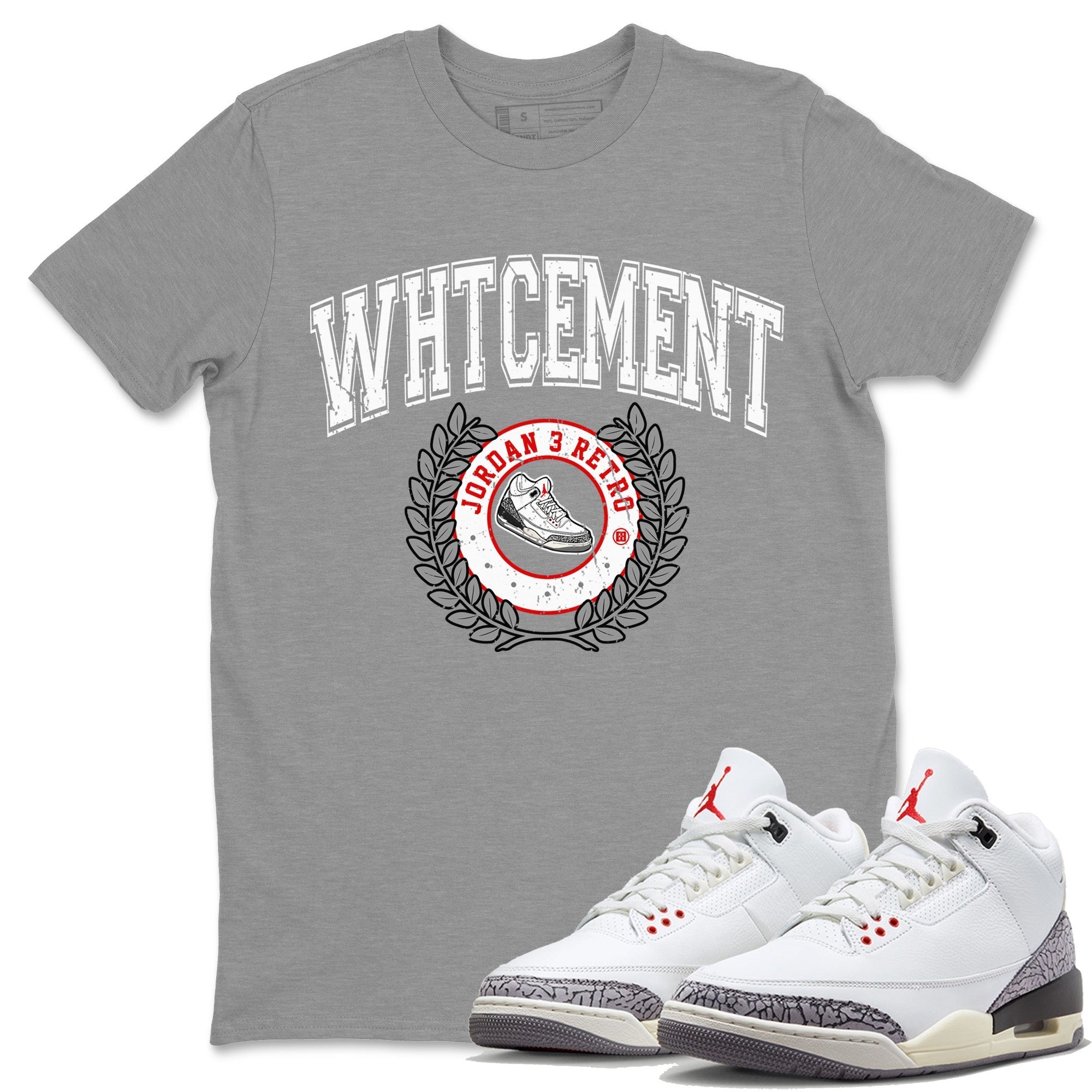snkmatch Letter Unisex Tops - Air Jordan 3 White Cement