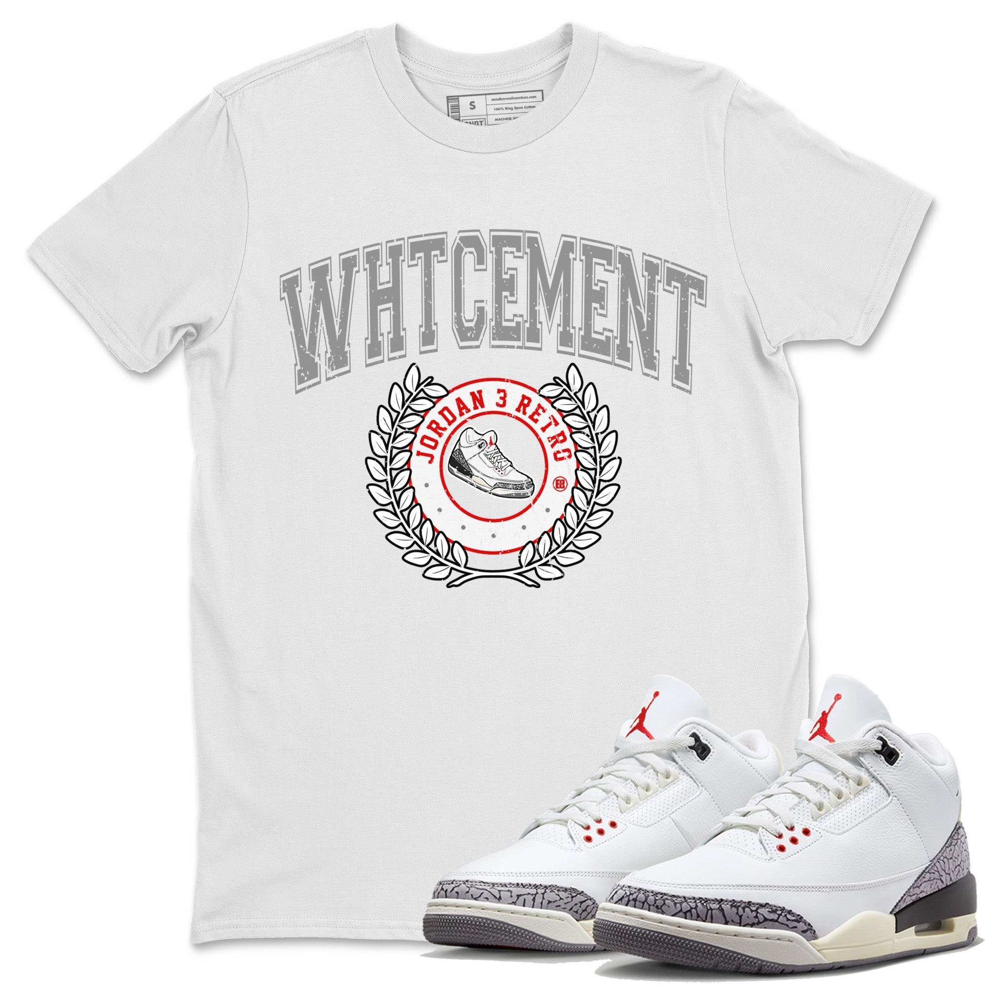 snkmatch Letter Unisex Tops - Air Jordan 3 White Cement