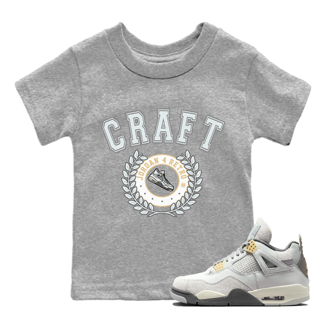 snkmatch Letter Kids Tops - Air Jordan 4 Craft