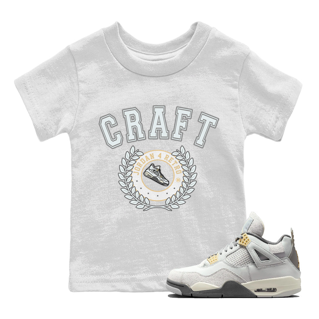 snkmatch Letter Kids Tops - Air Jordan 4 Craft