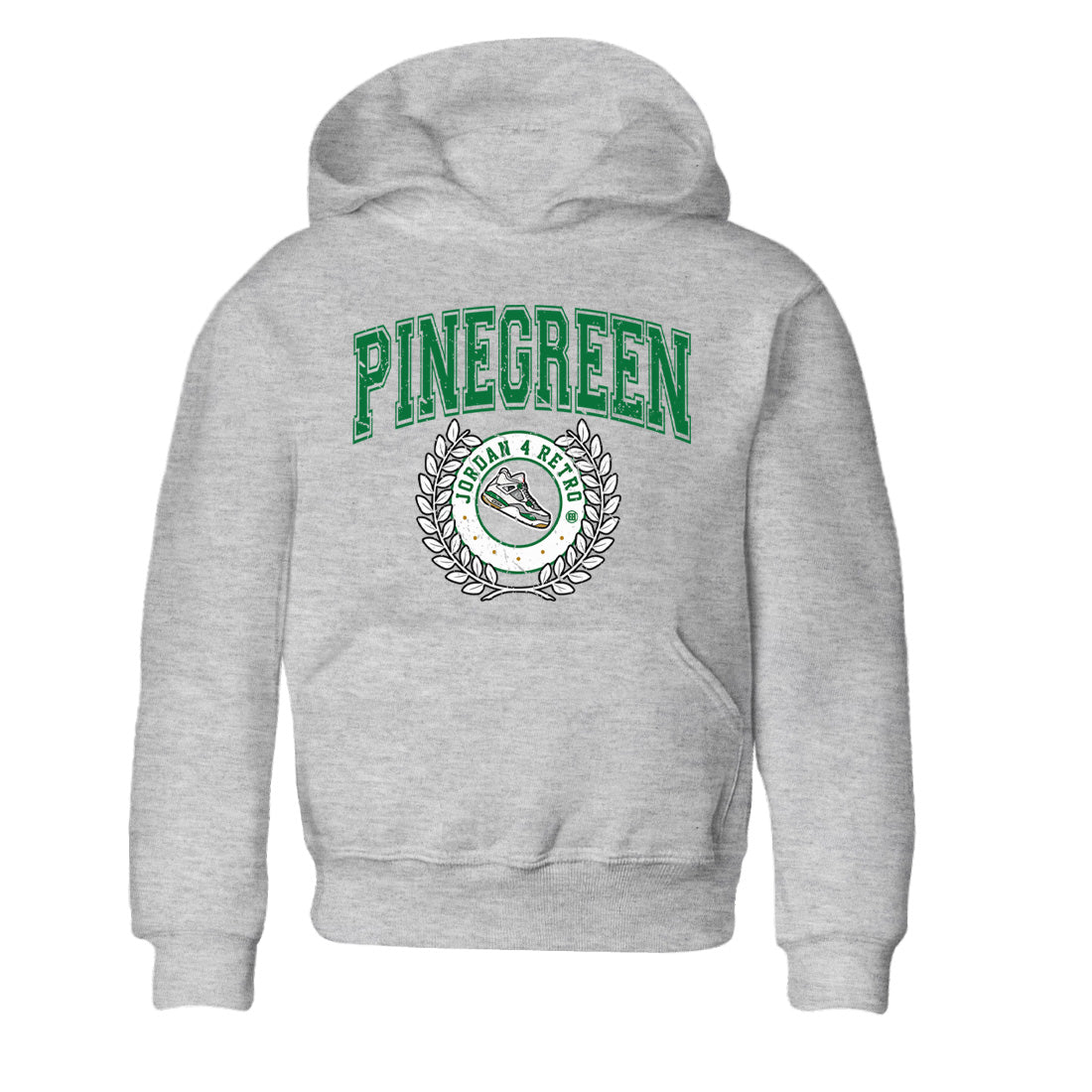 snkmatch Letter Kids Tops - Air Jordan 4 Pine Green