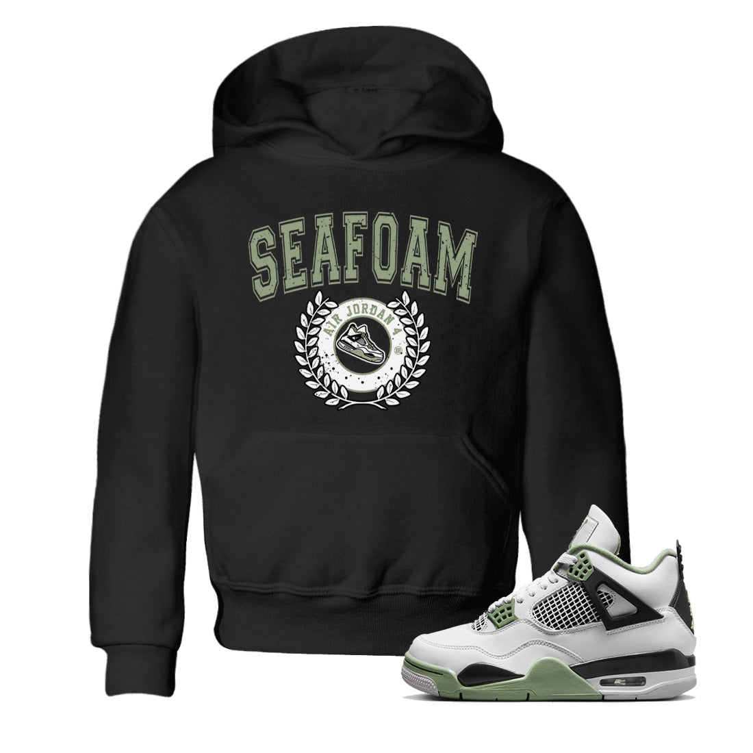 snkmatch Letter Kids Tops - Air Jordan 4 Seafoam