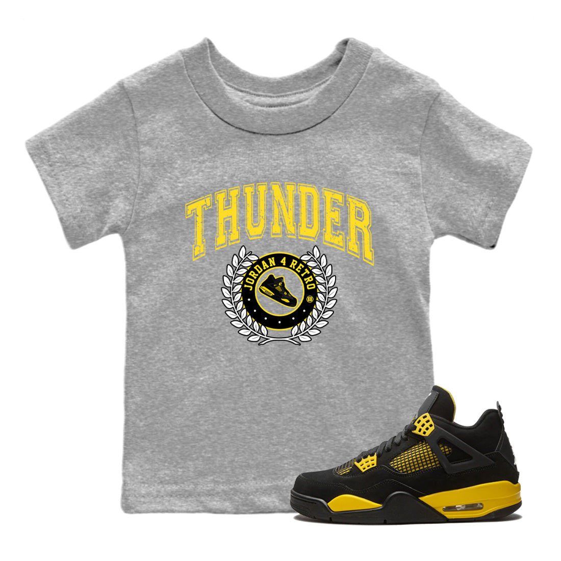 snkmatch Letter Kids Tops - Air Jordan 4 Thunder