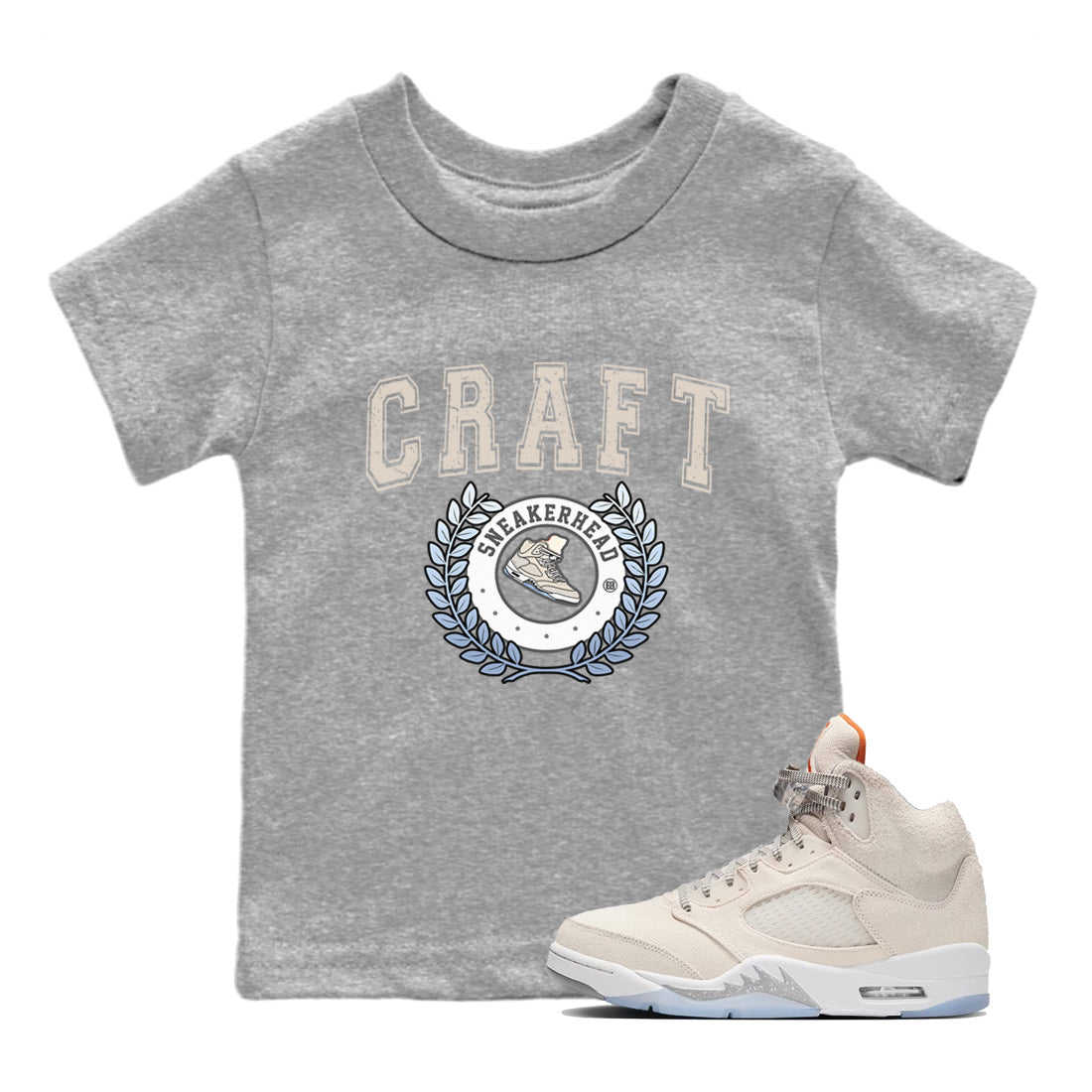 snkmatch Letter Kids Tops - Air Jordan 5 Craft