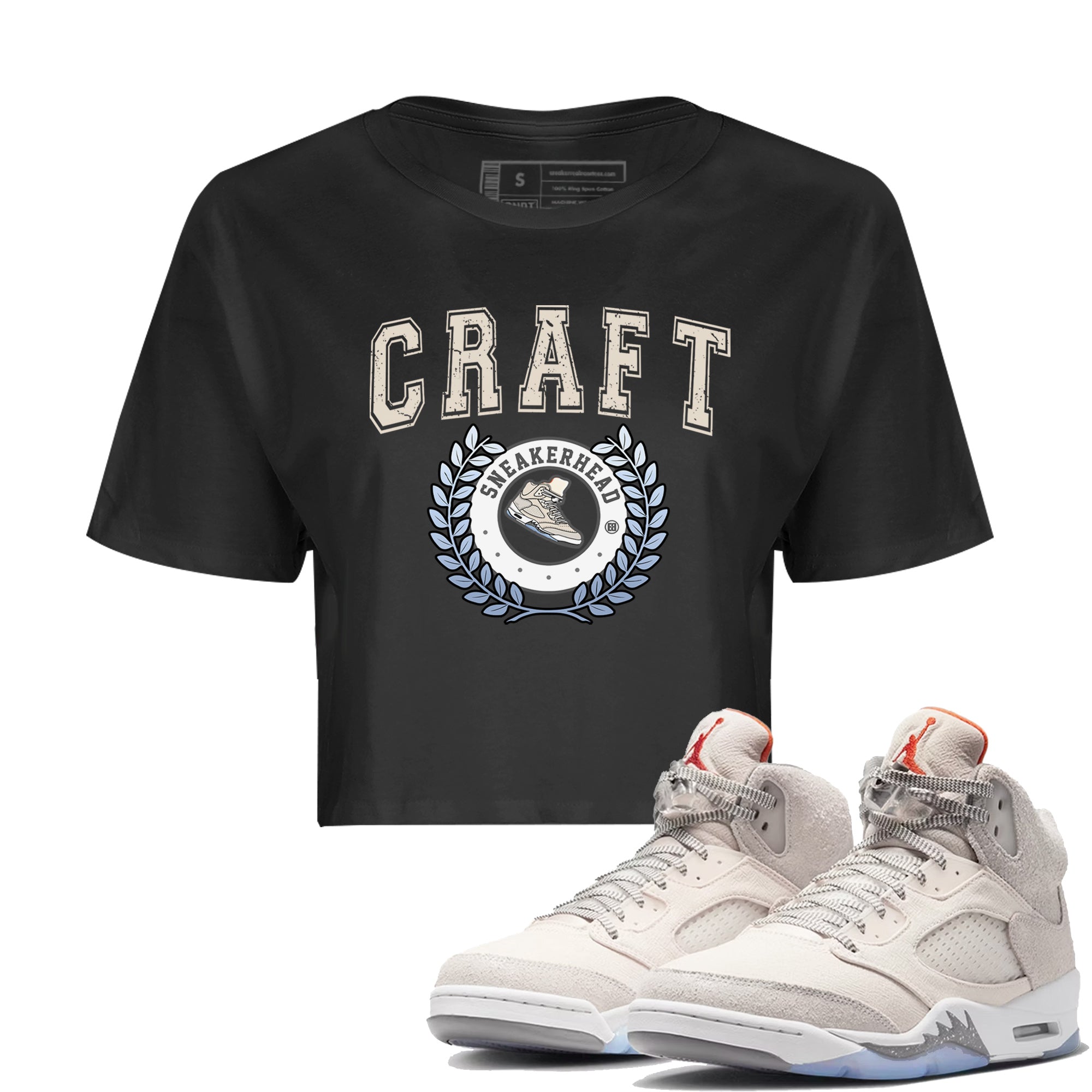 snkmatch Letter Women's Tops - Air Jordan 5 Craft