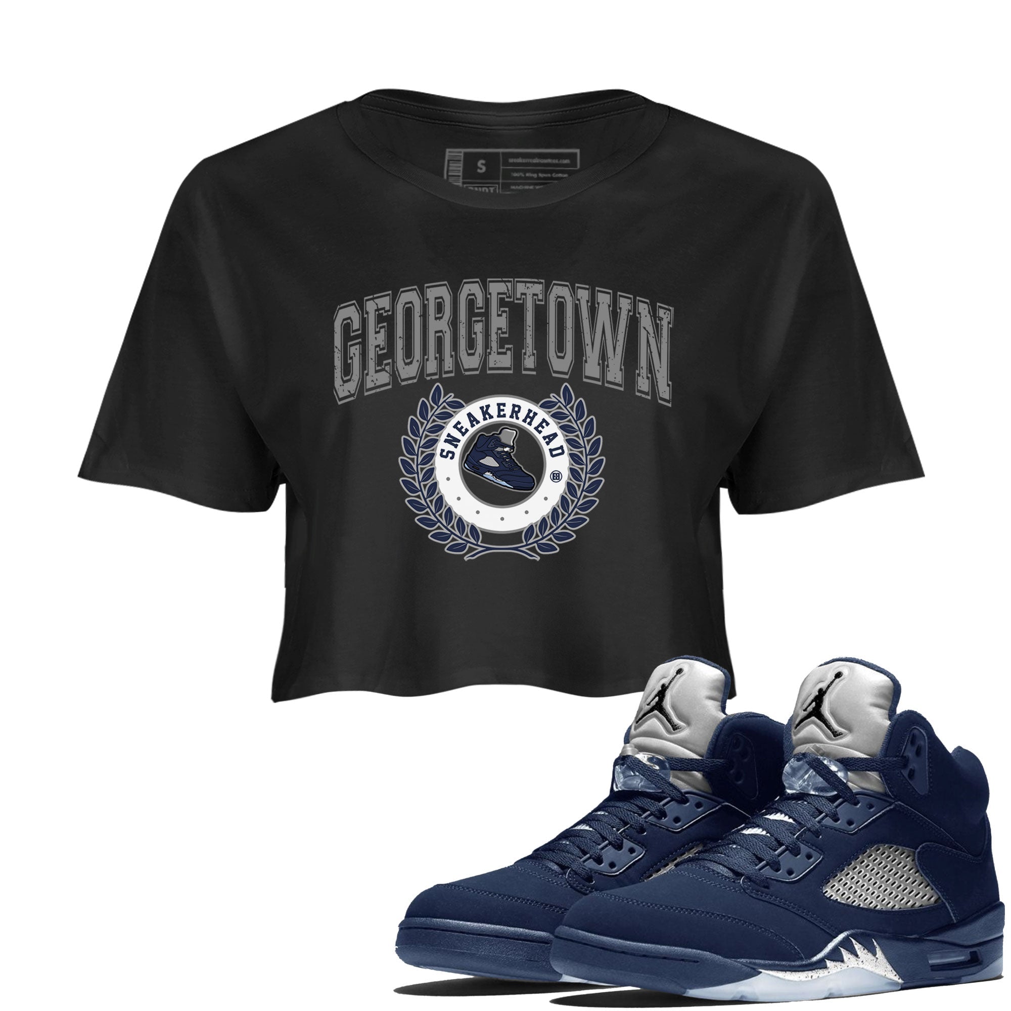 snkmatch Letter snkmatch Women's Top - Air Jordan 5 Georgetown