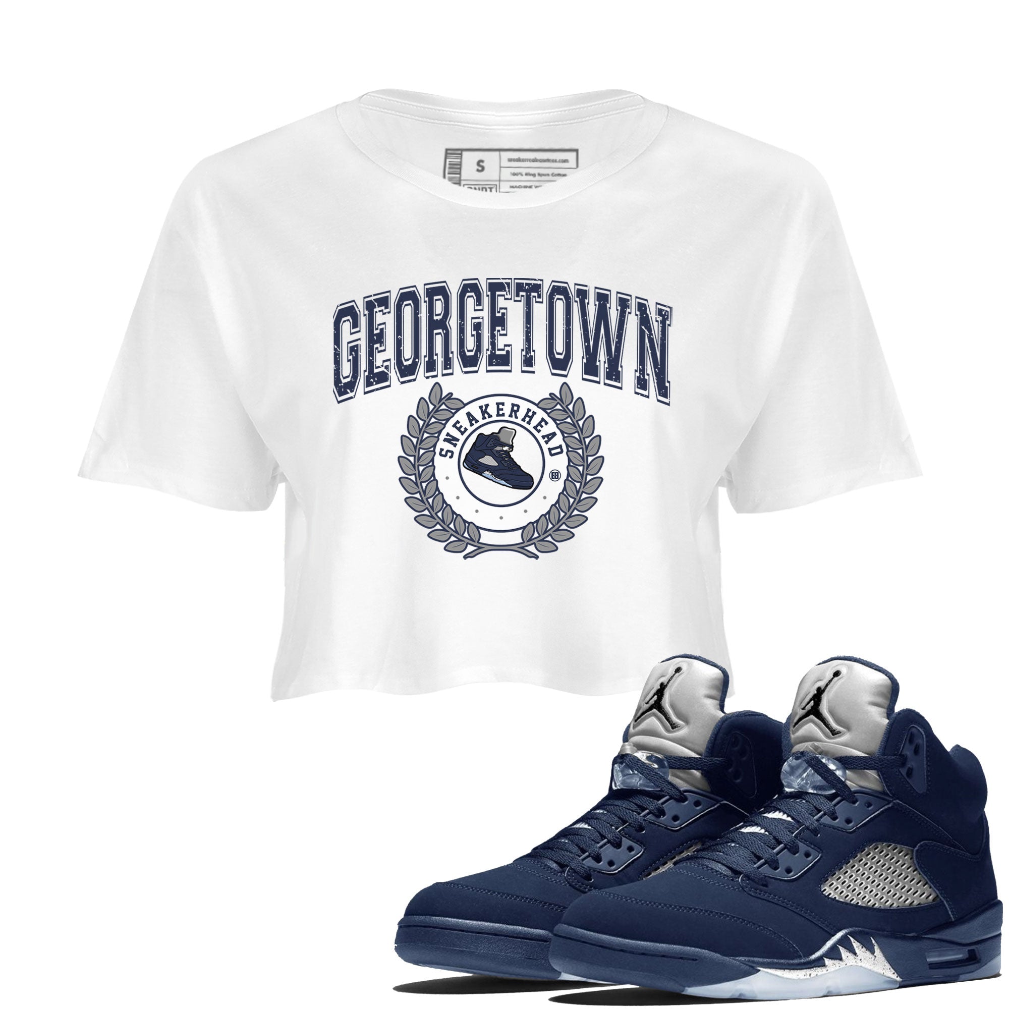 snkmatch Letter snkmatch Women's Top - Air Jordan 5 Georgetown