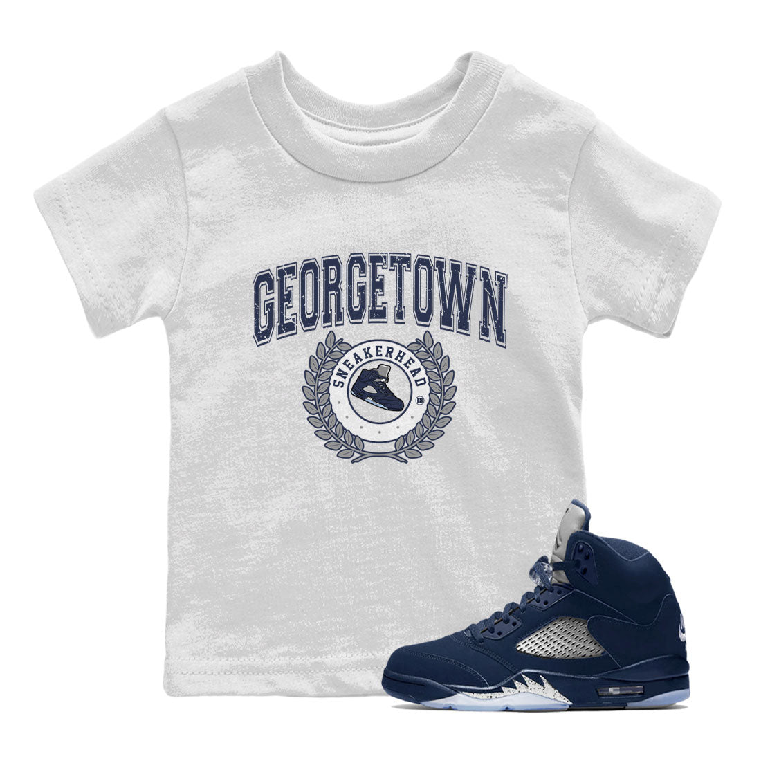 snkmatch Letter snkmatch Tee Kids - Air Jordan 5 Georgetown