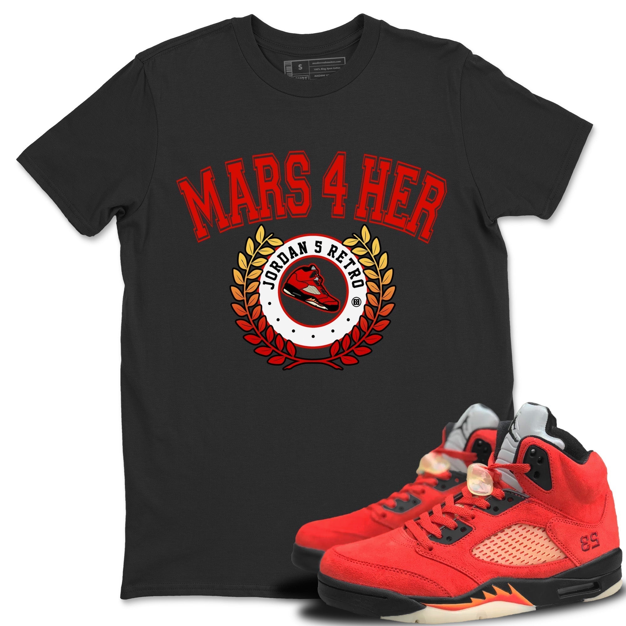 snkmatch Letter Unisex Tops - Air Jordan 5 Mars For Her