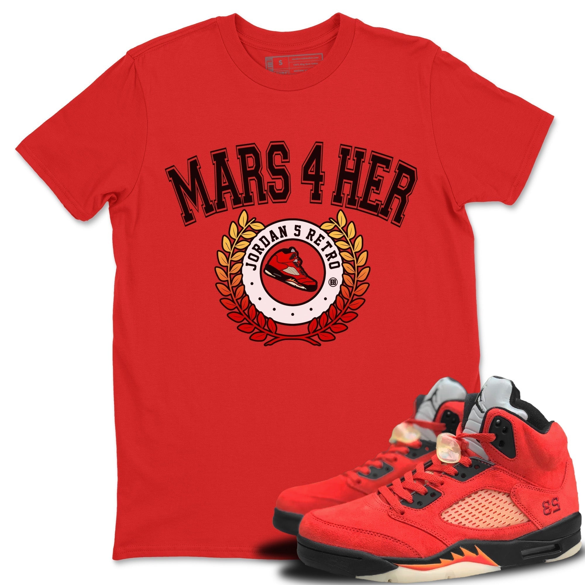 snkmatch Letter Unisex Tops - Air Jordan 5 Mars For Her