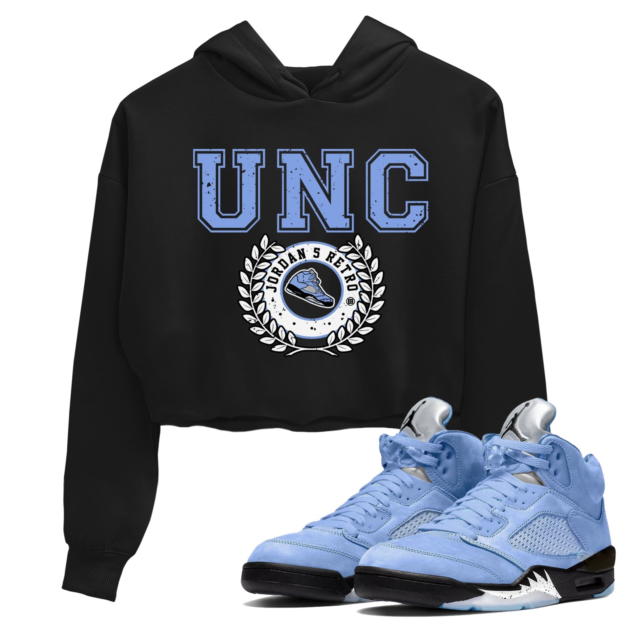 snkmatch Letter Women's Tops - Air Jordan 5 UNC