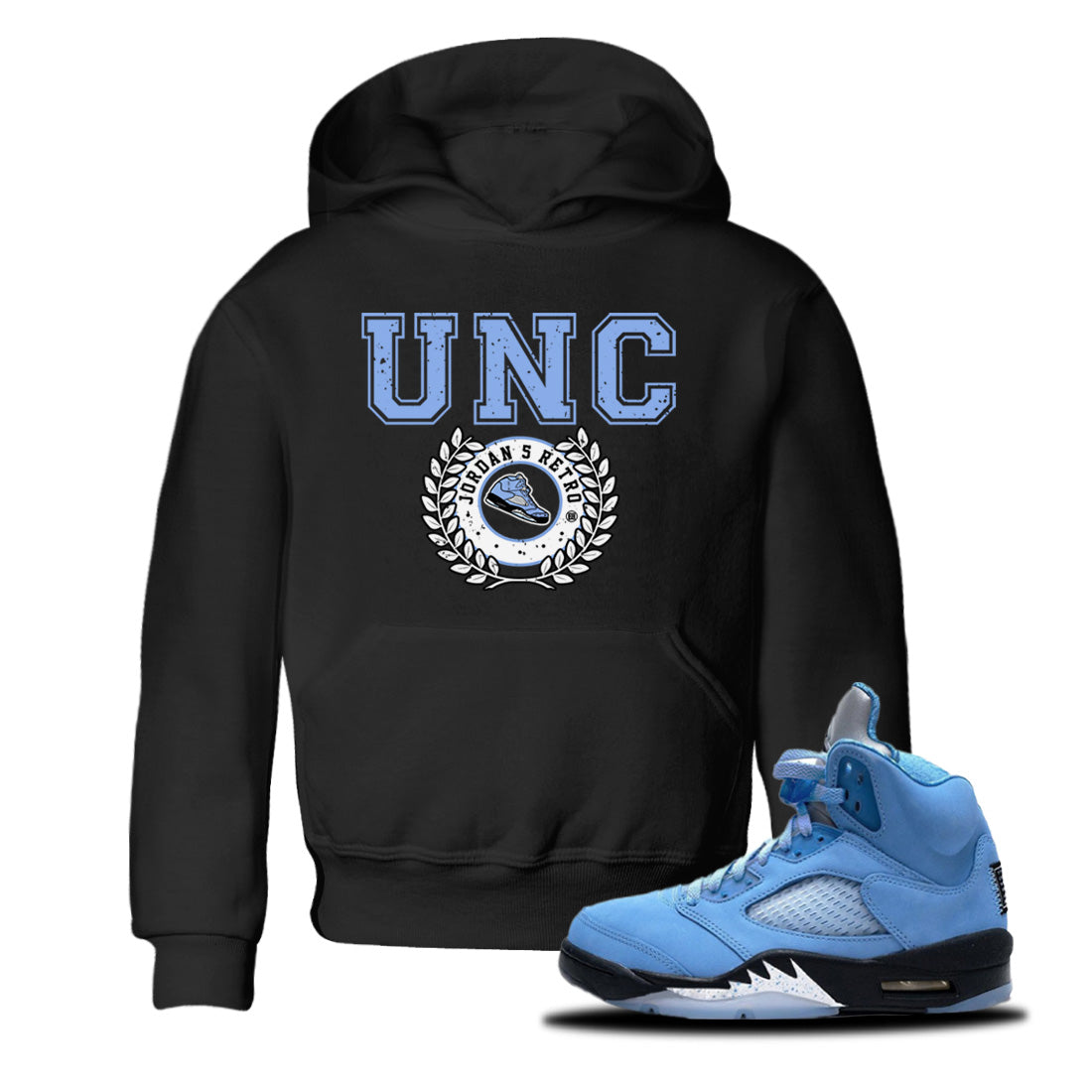 snkmatch Letter Kids Tops - Air Jordan 5 UNC