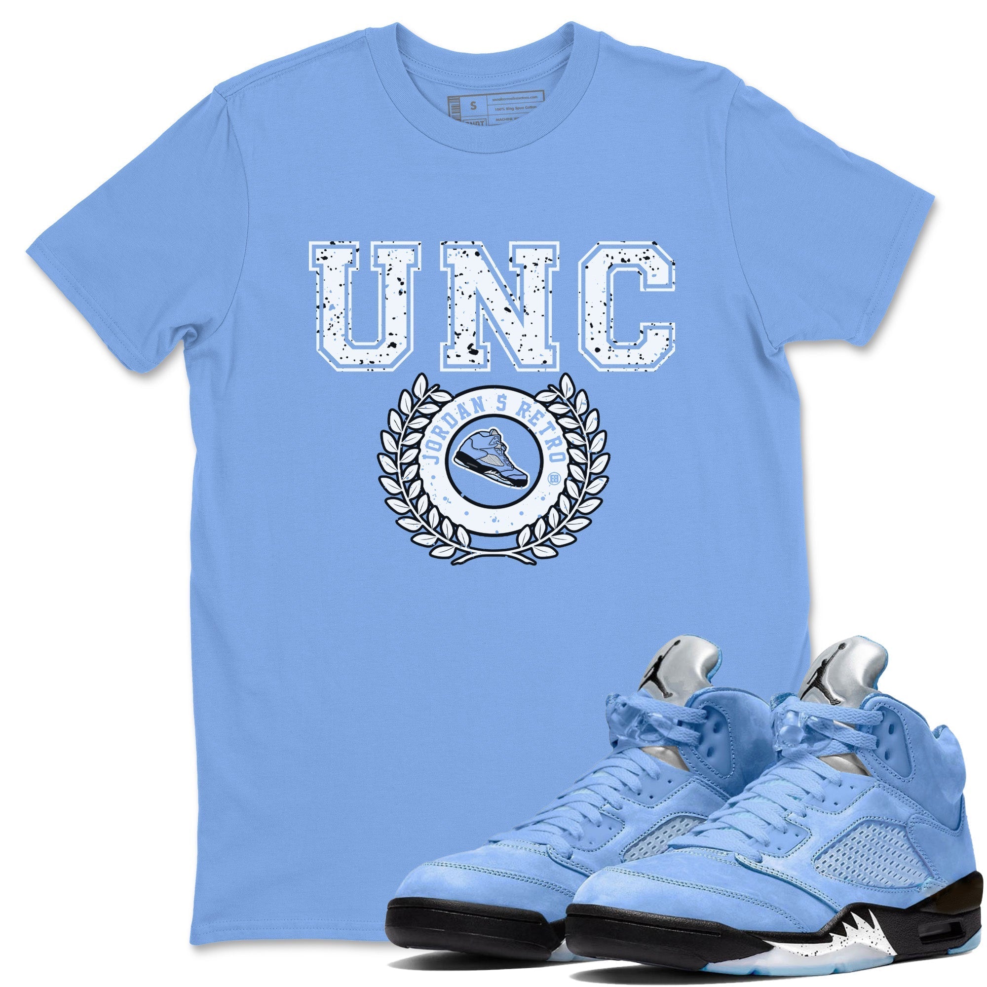 snkmatch Letter Unisex Tops - Air Jordan 5 UNC