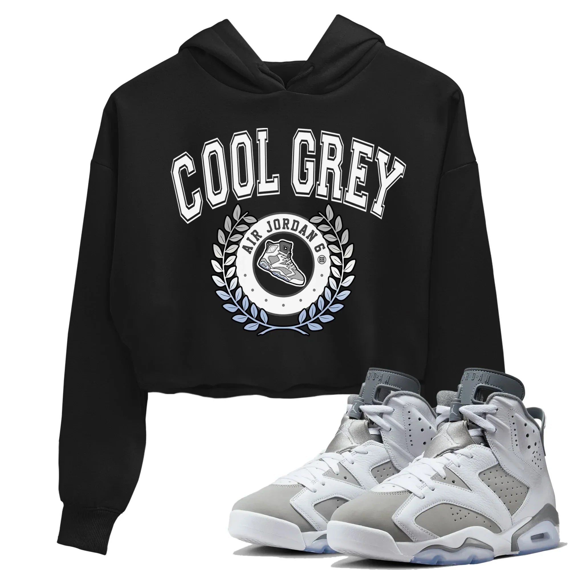 snkmatch Letter Women's Tops - Air Jordan 6 Cool Grey