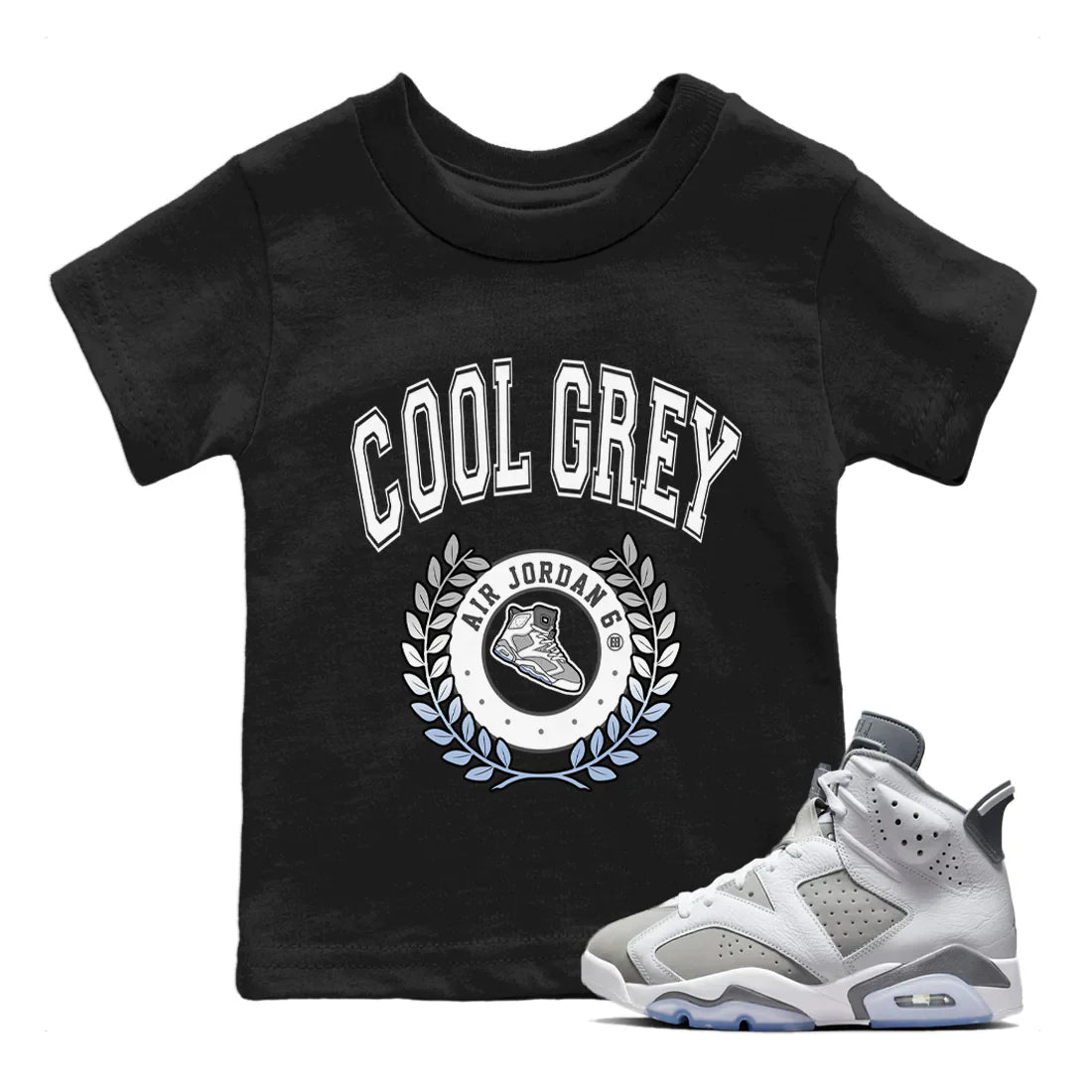 snkmatch Letter Kids Tops - Air Jordan 6 Cool Grey