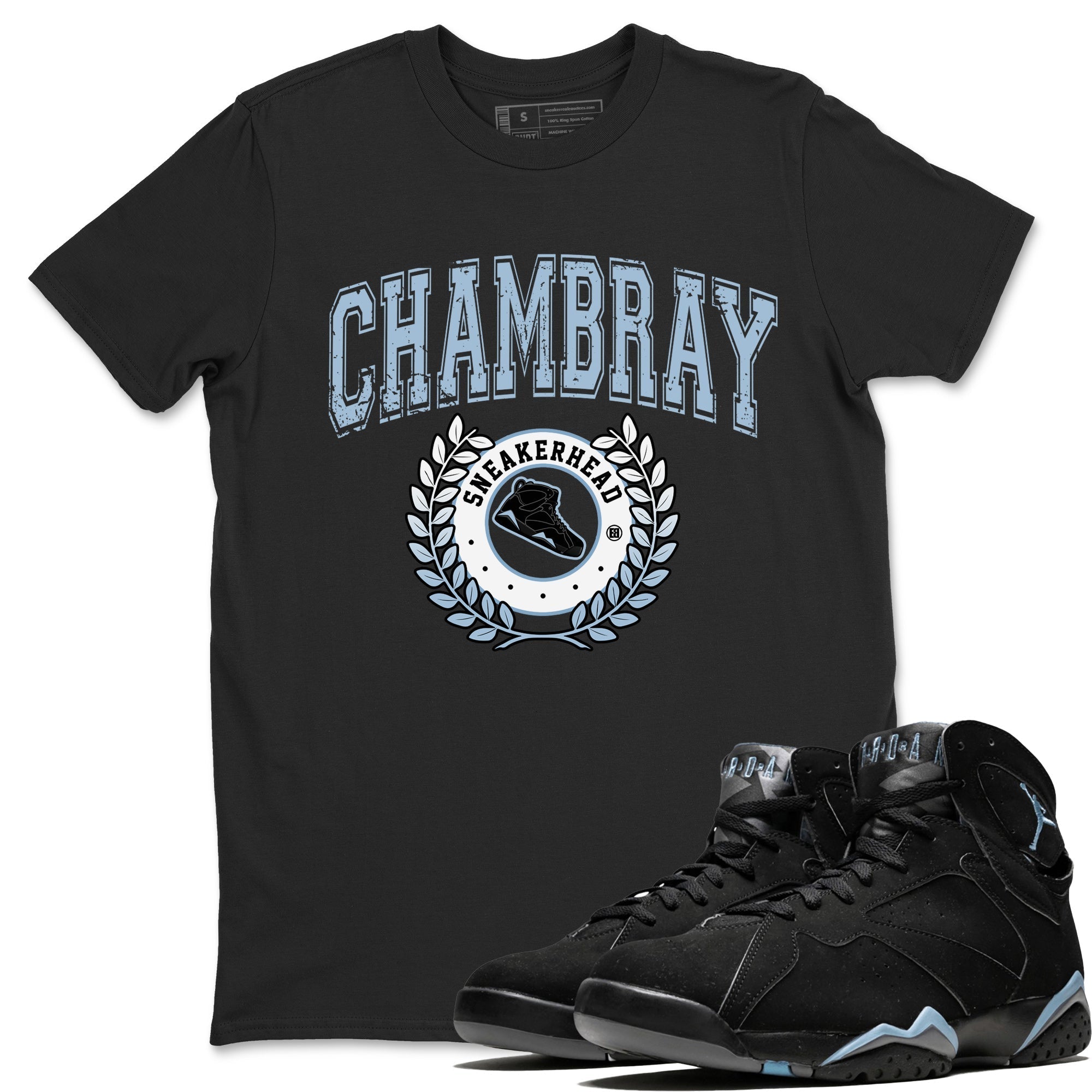 snkmatch Letter Unisex Tops - Air Jordan 7 Chambray