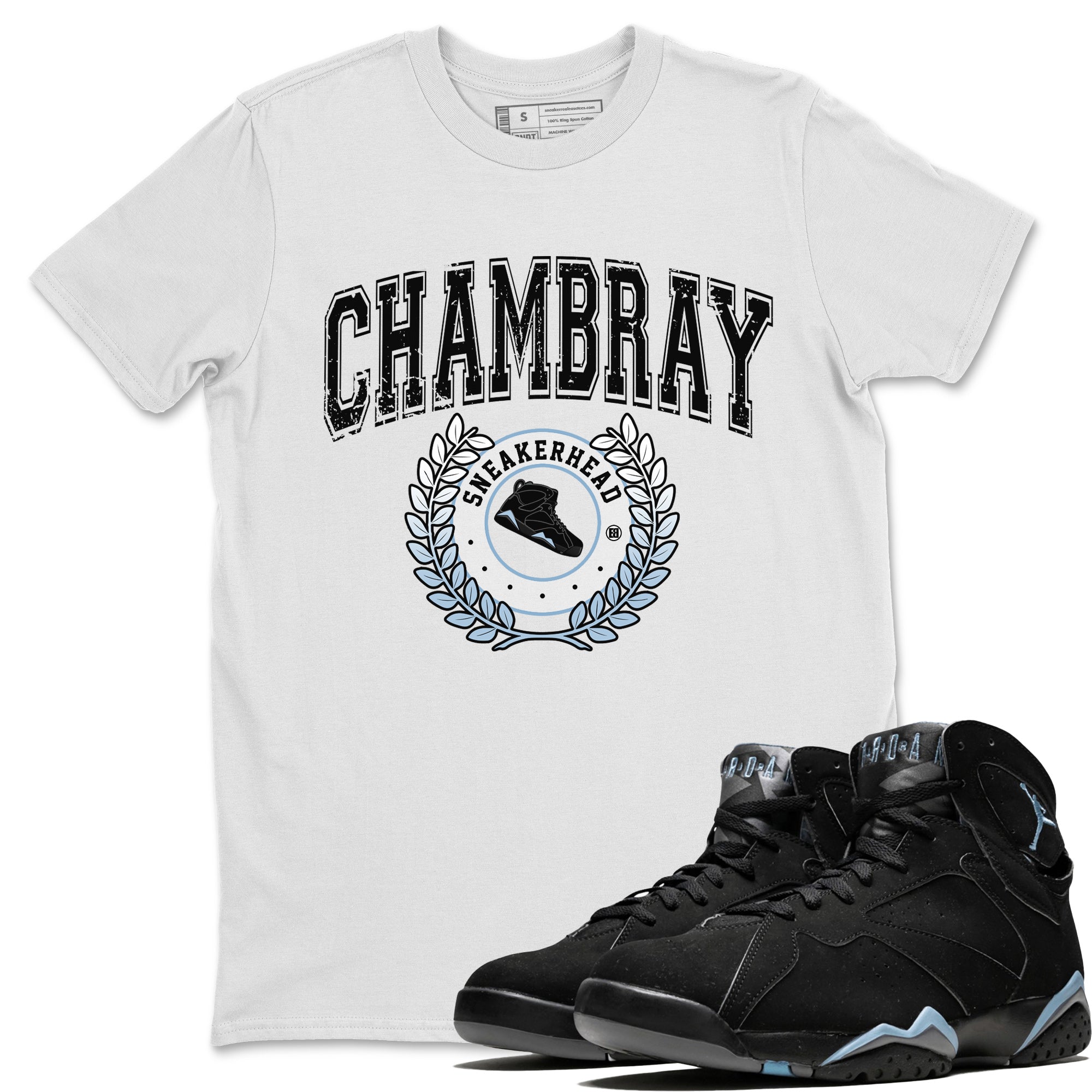snkmatch Letter Unisex Tops - Air Jordan 7 Chambray