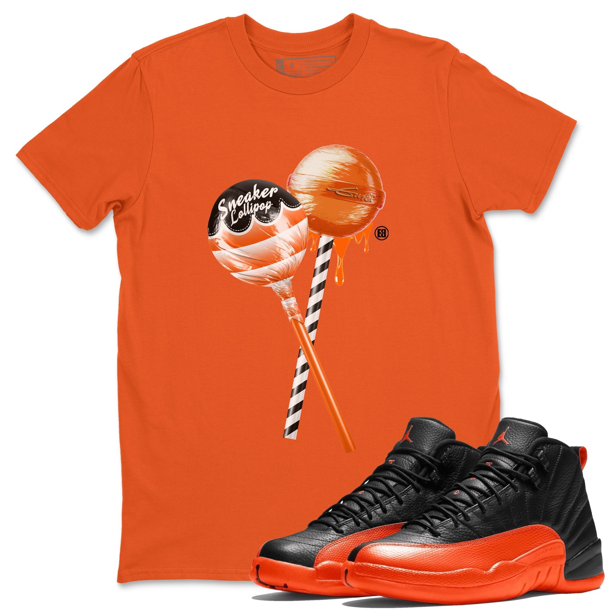 snkmatch Lollipops Unisex Tops - Air Jordan 12 Brilliant Orange