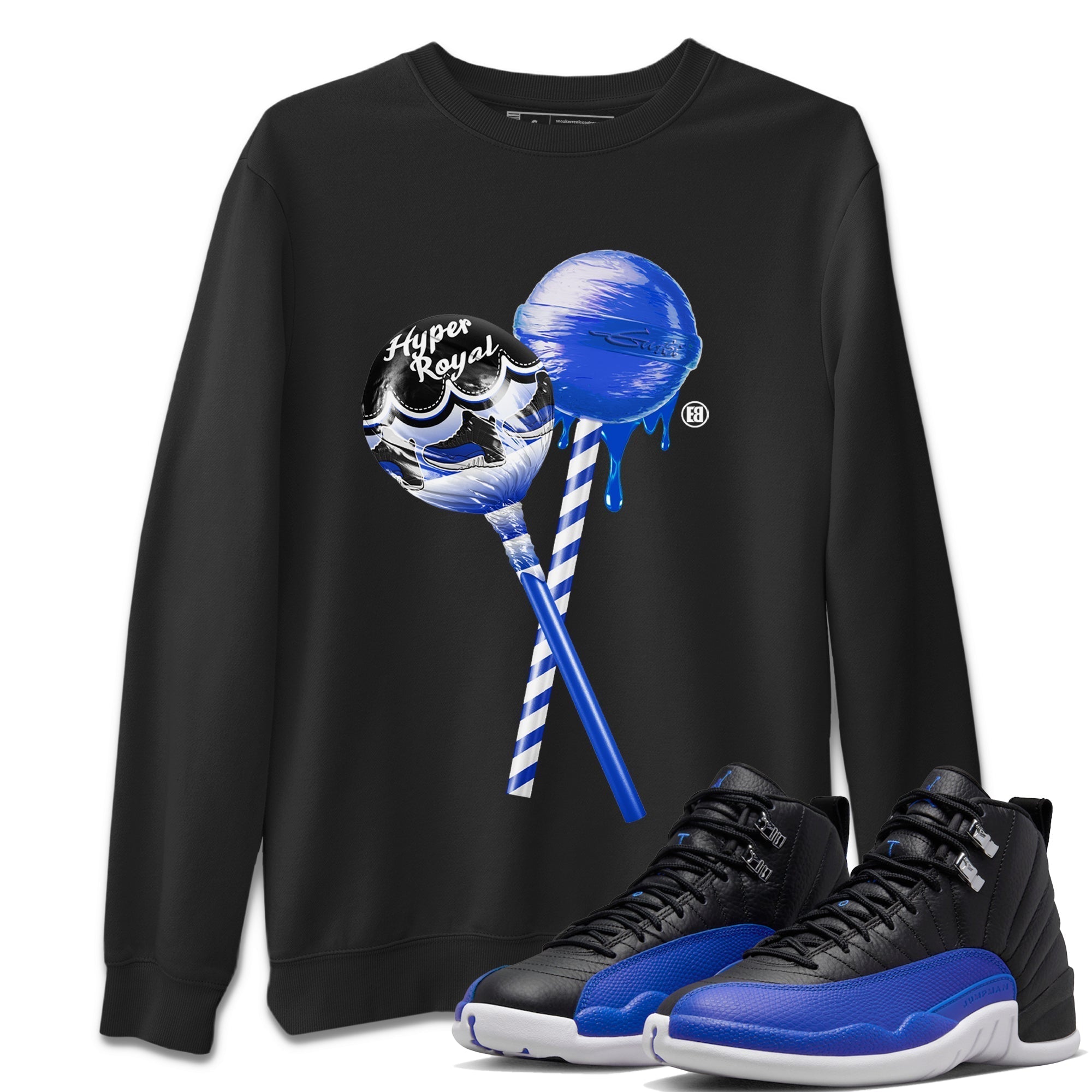 snkmatch Lollipops Unisex Tops - Air Jordan 12 Hyper Royal