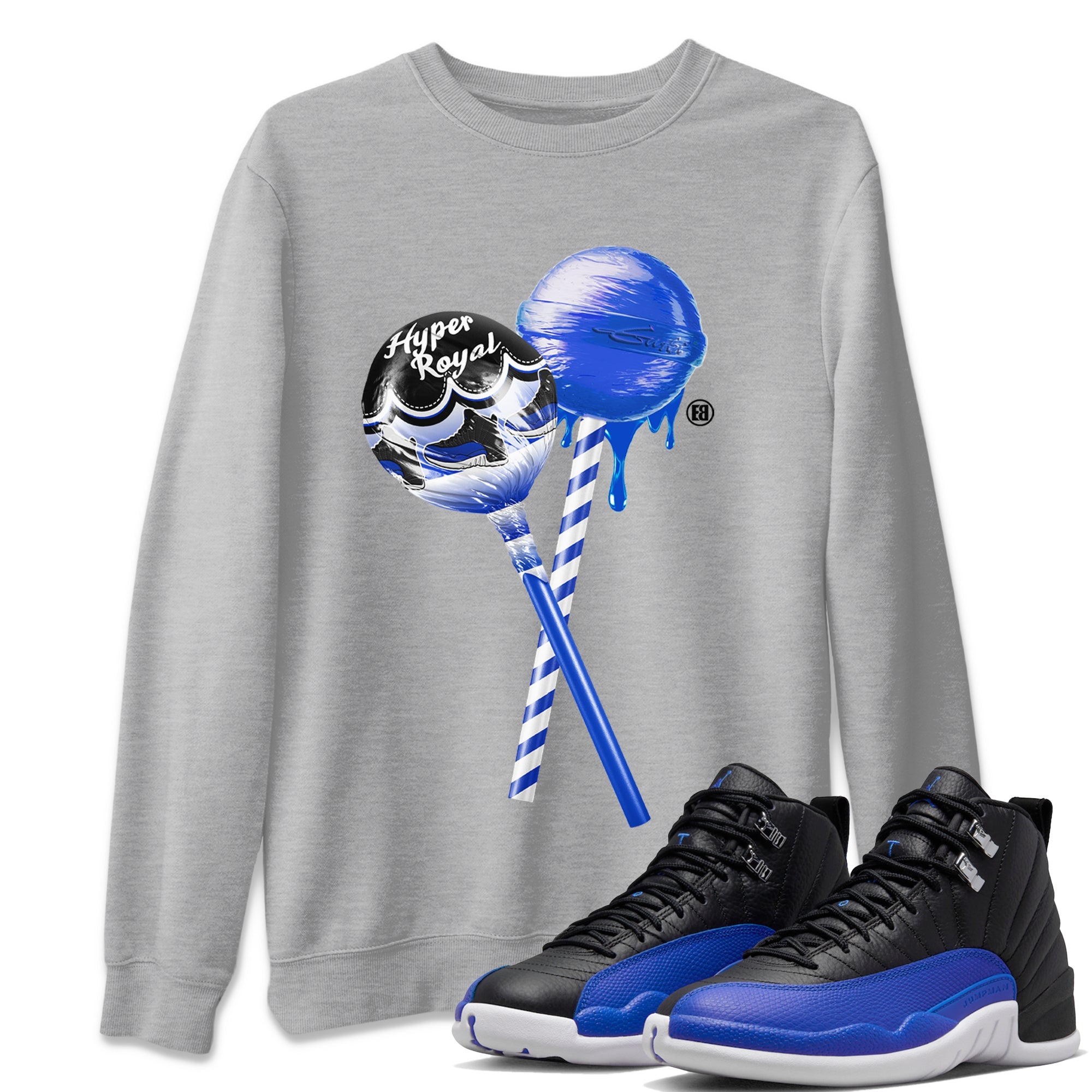 snkmatch Lollipops Unisex Tops - Air Jordan 12 Hyper Royal
