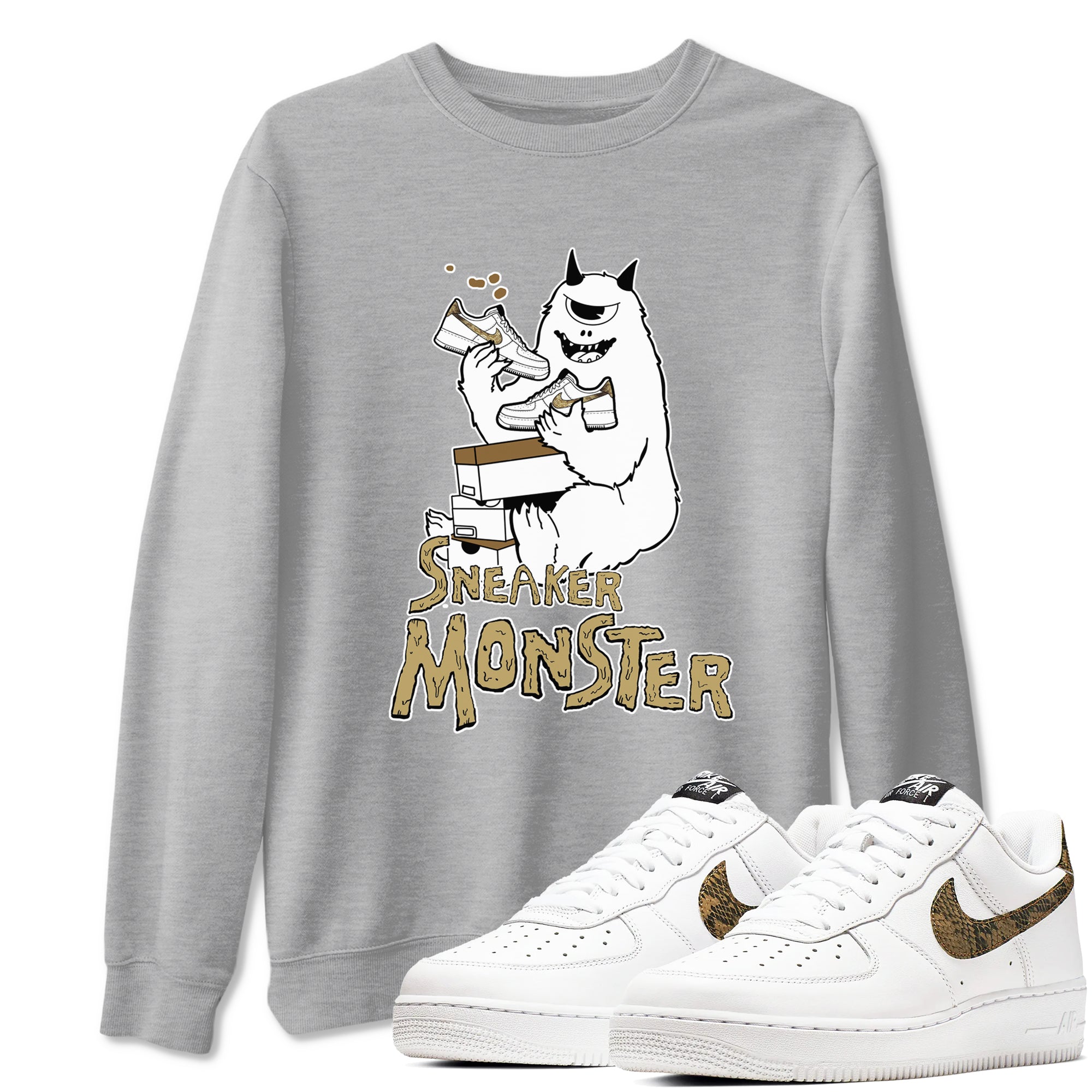 snkmatch Monster snkmatch Tees - Air Force 1 Ivory Snake