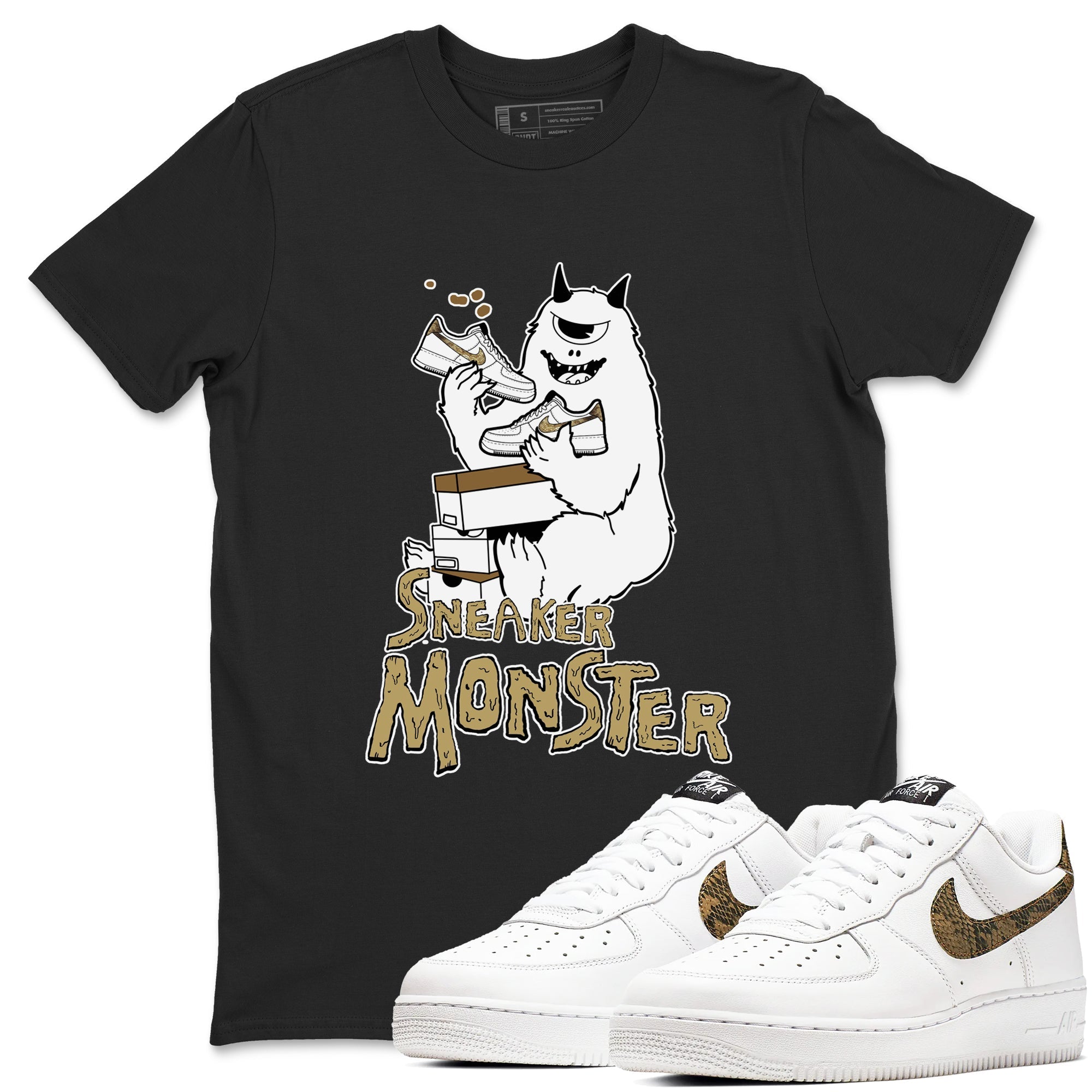 snkmatch Monster snkmatch Tees - Air Force 1 Ivory Snake