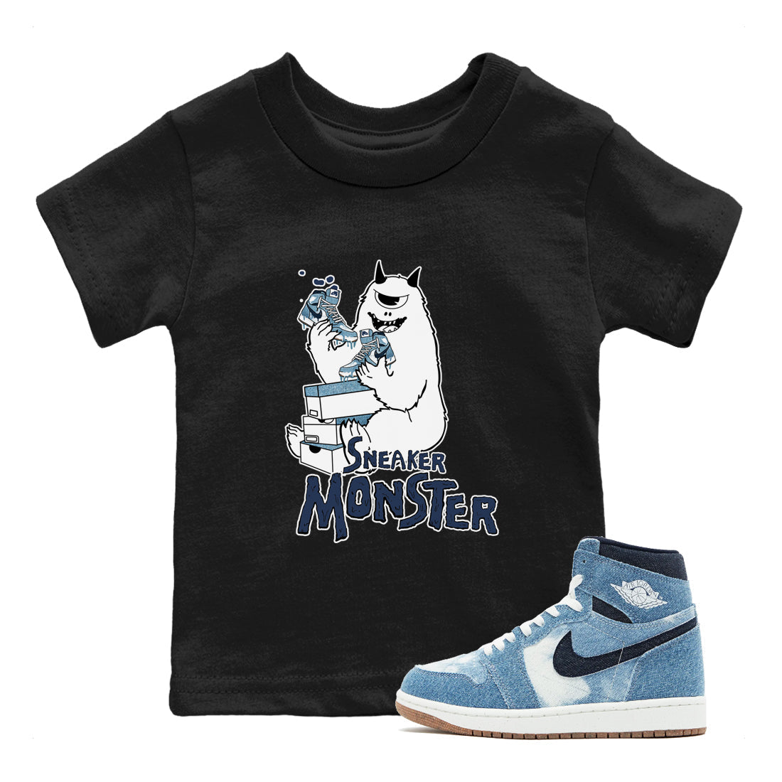 snkmatch Monster snkmatch Tees Kids - Air Jordan 1 Denim 2024