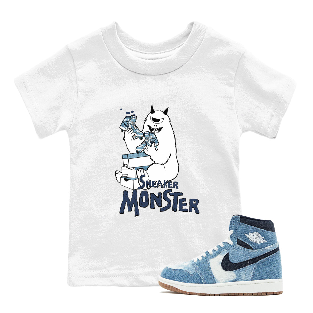 snkmatch Monster snkmatch Tees Kids - Air Jordan 1 Denim 2024
