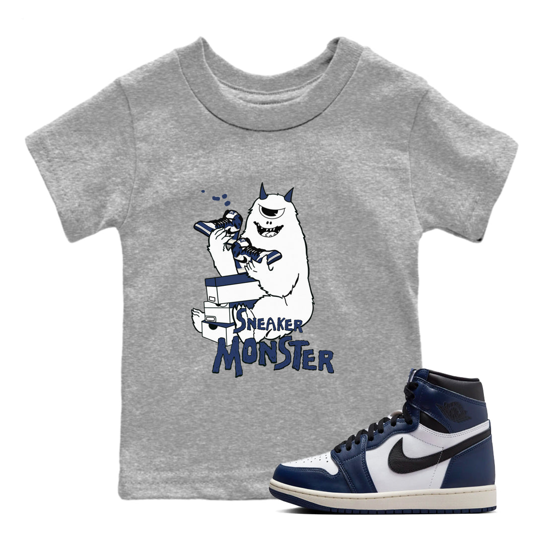 snkmatch Monster snkmatch Tees Kids - Air Jordan 1 Midnight Navy