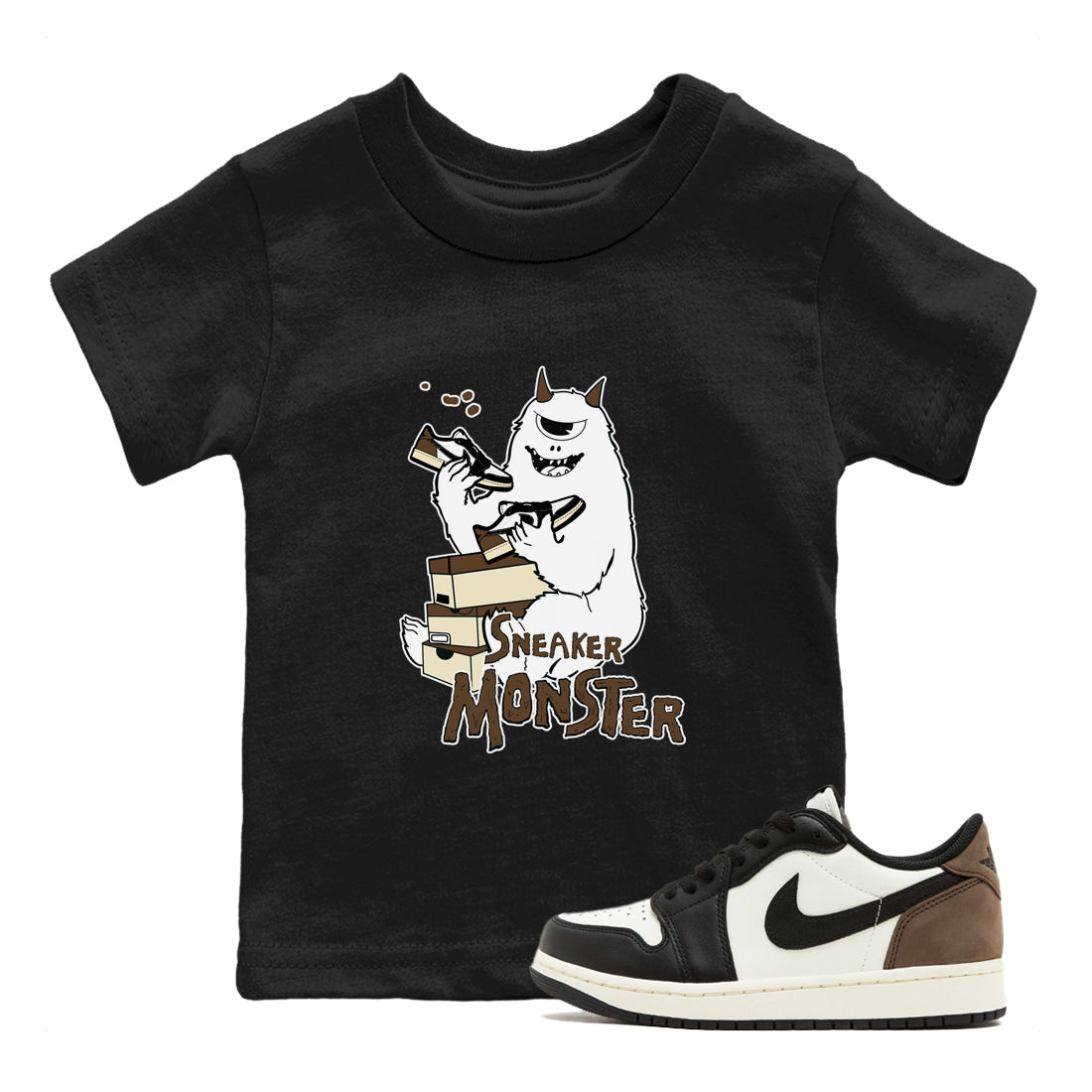 snkmatch Monster snkmatch Tees Kids - Air Jordan 1 Mocha