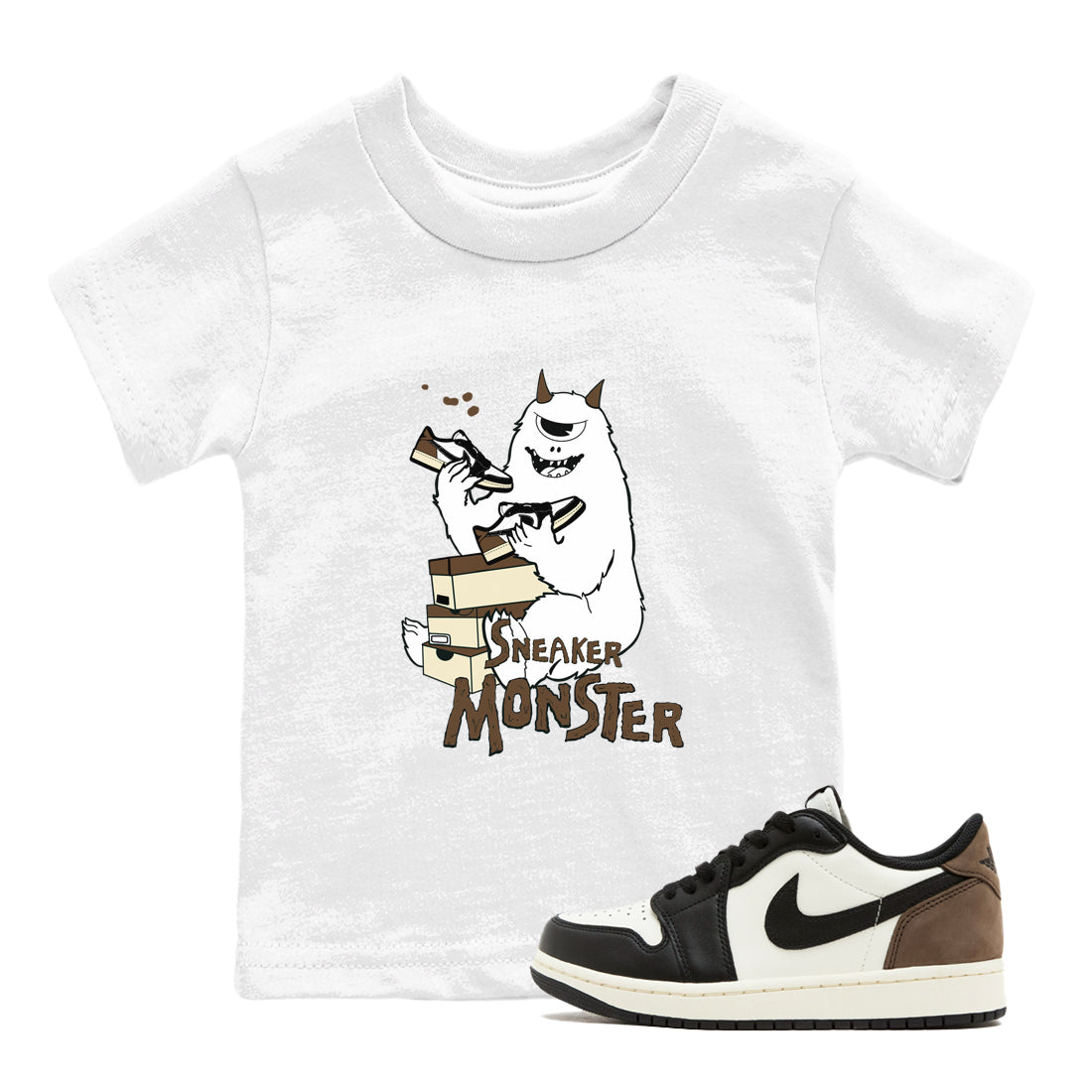 snkmatch Monster snkmatch Tees Kids - Air Jordan 1 Mocha