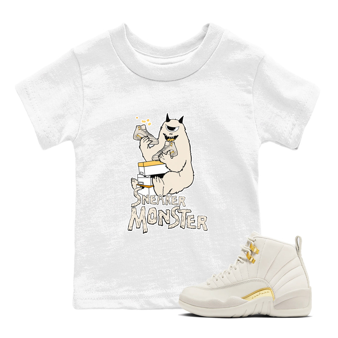 snkmatch Monster snkmatch Tees Kids - Air Jordan 12 Phantom