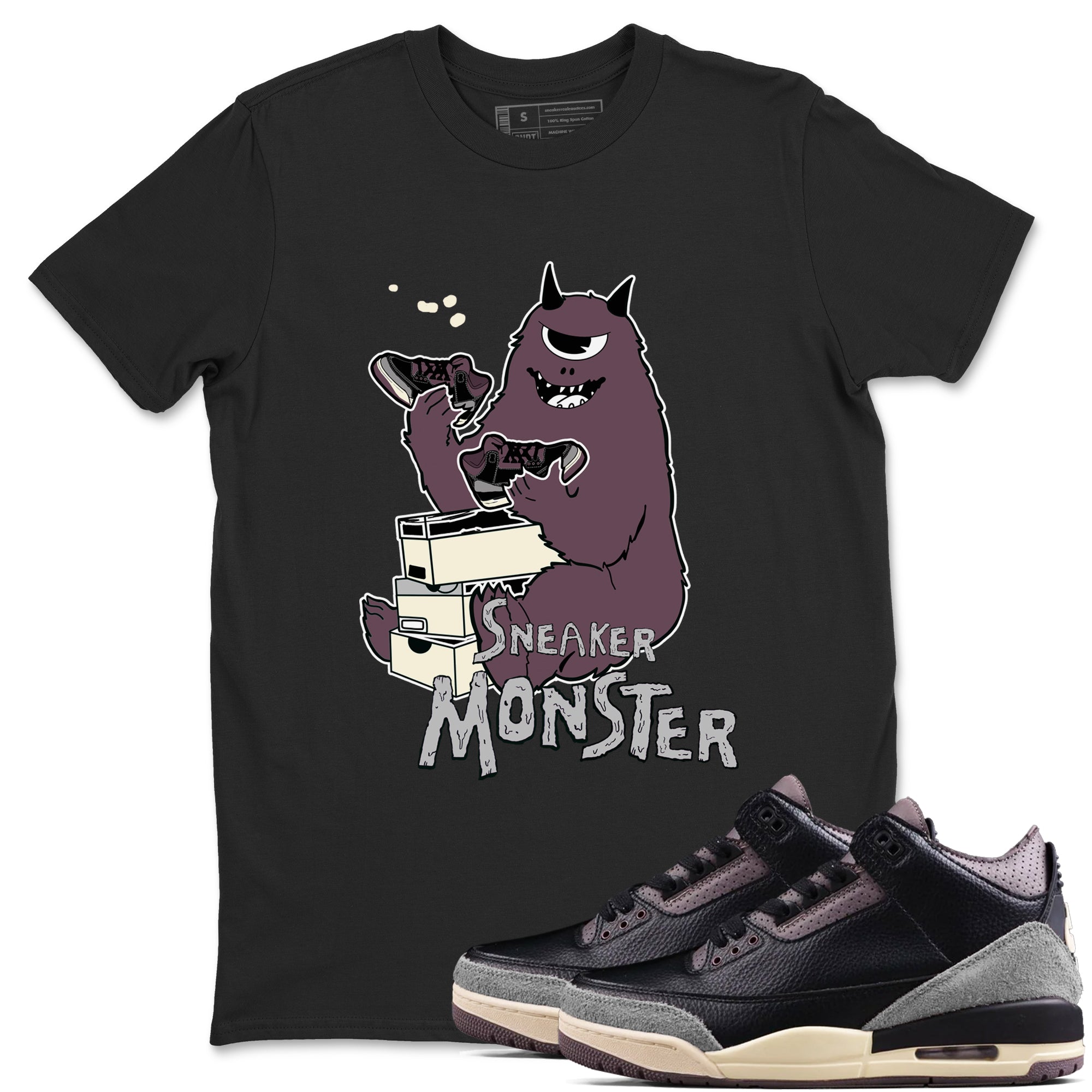 snkmatch Monster snkmatch Tees - Air Jordan 3 A Ma Maniere x Black
