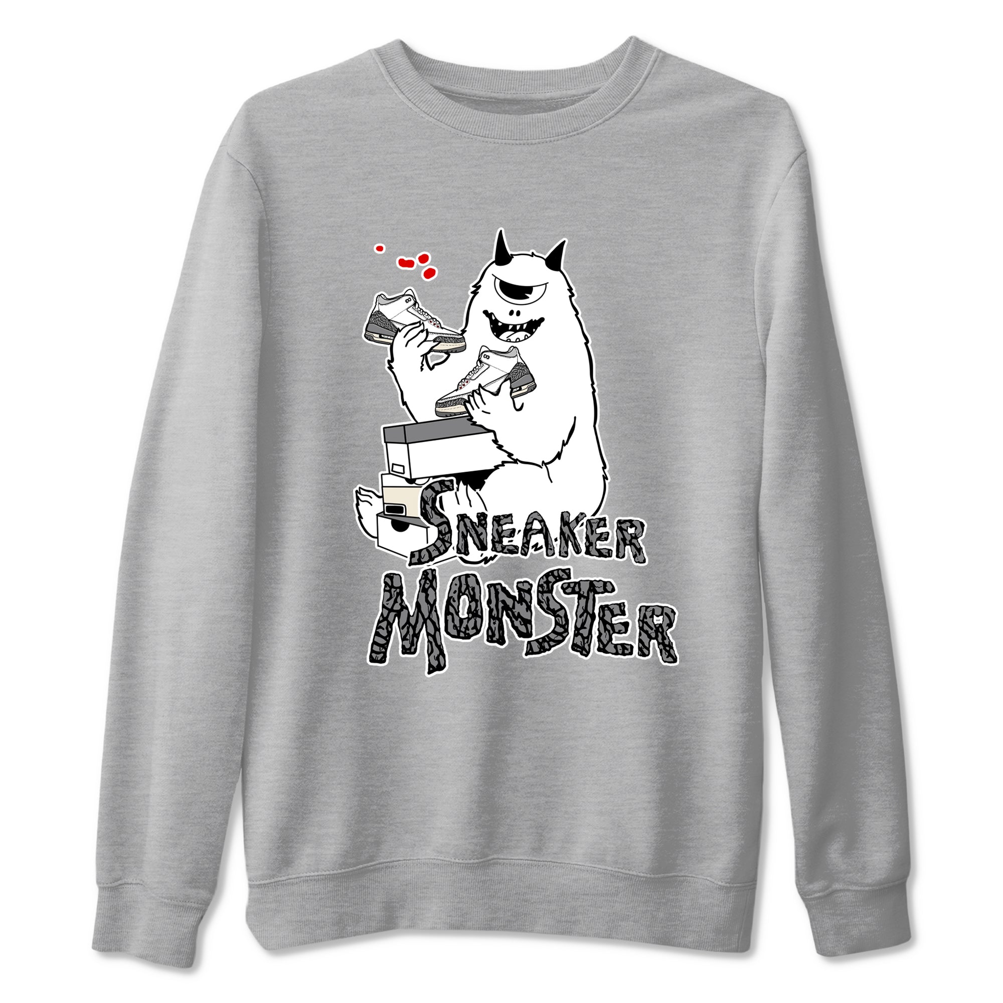 snkmatch Monster snkmatch Tees - Air Jordan 3 Cement Grey