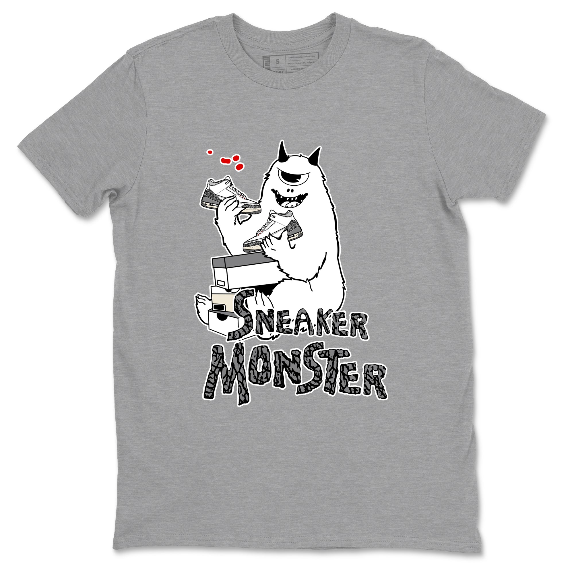 snkmatch Monster snkmatch Tees - Air Jordan 3 Cement Grey