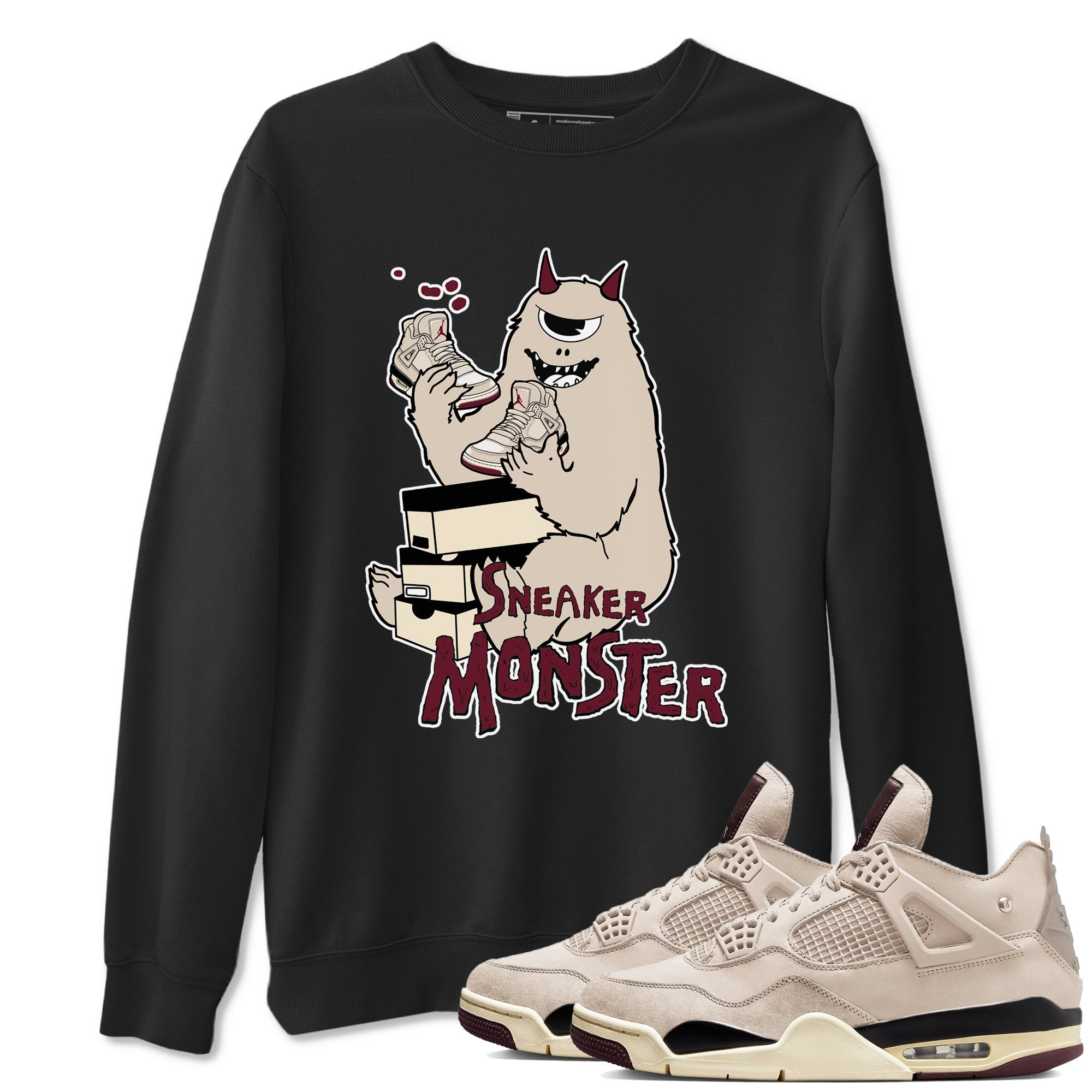 snkmatch Monster snkmatch Tees - Air Jordan 4 A Ma Maniere x Fossil Stone