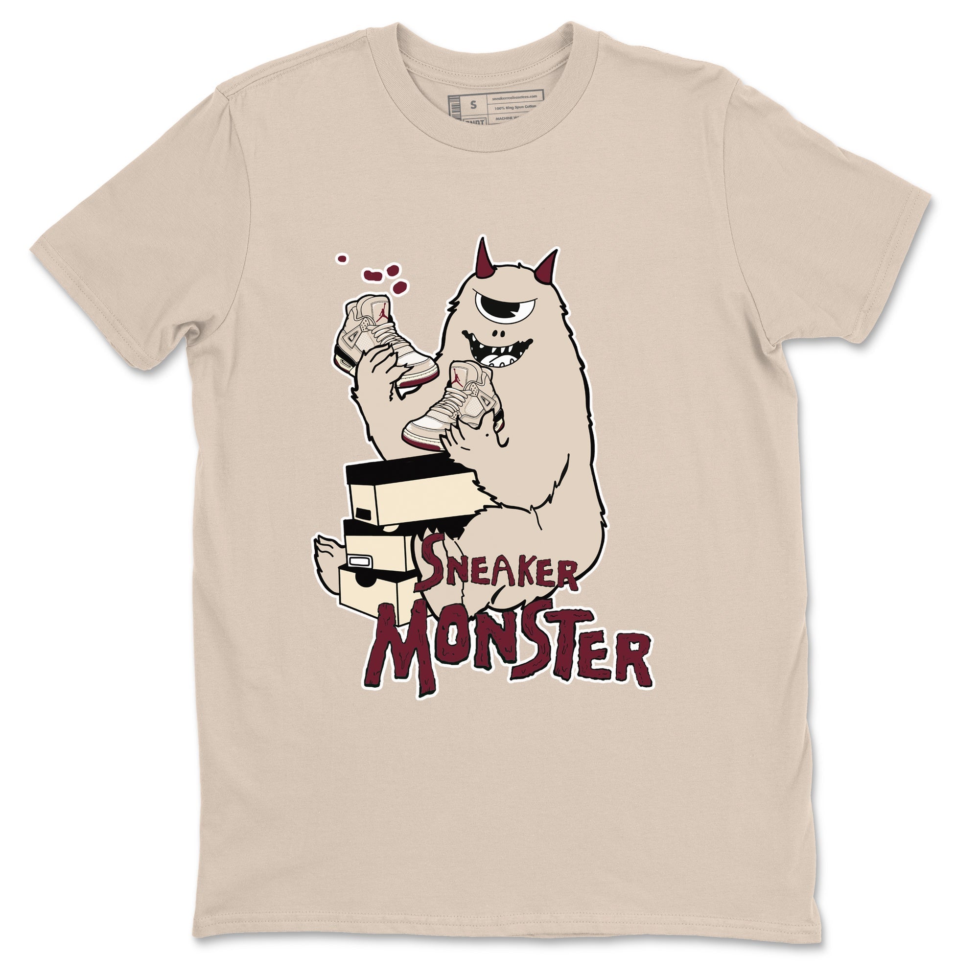 snkmatch Monster snkmatch Tees - Air Jordan 4 A Ma Maniere x Fossil Stone