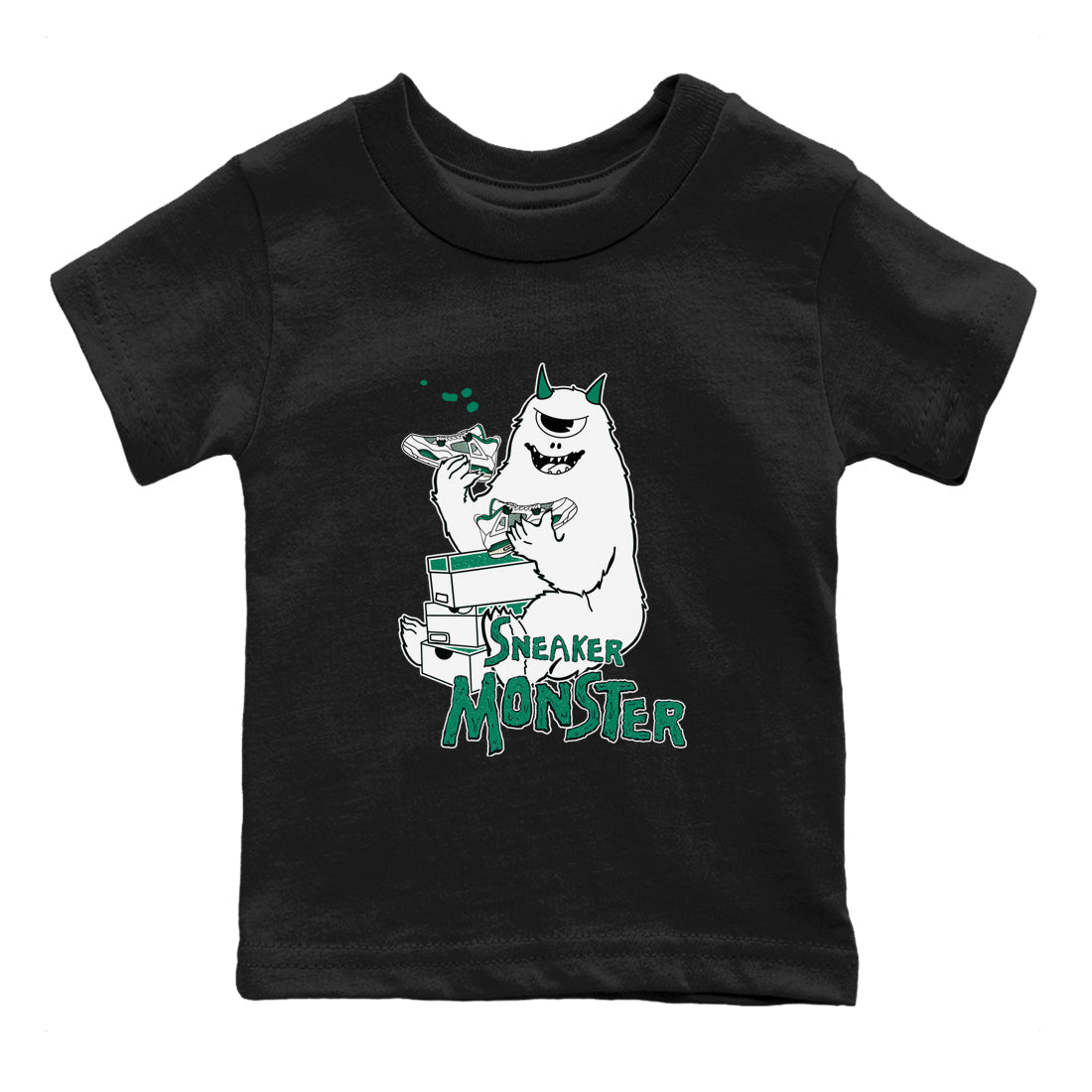 snkmatch Monster snkmatch Tees Kids - Air Jordan 4 Oxidized Green