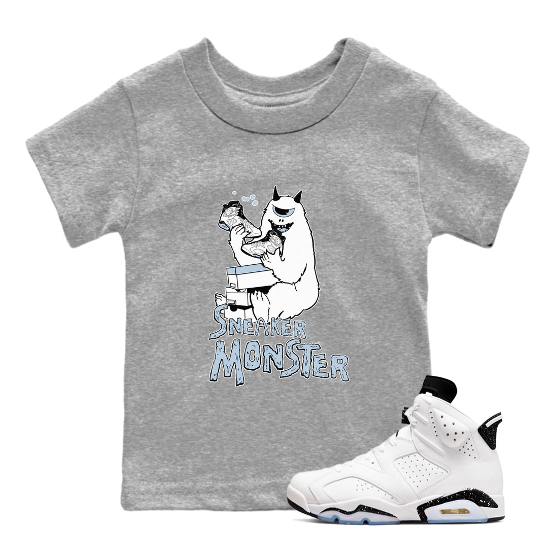 snkmatch Monster snkmatch Tees Kids - Air Jordan 6 White Black